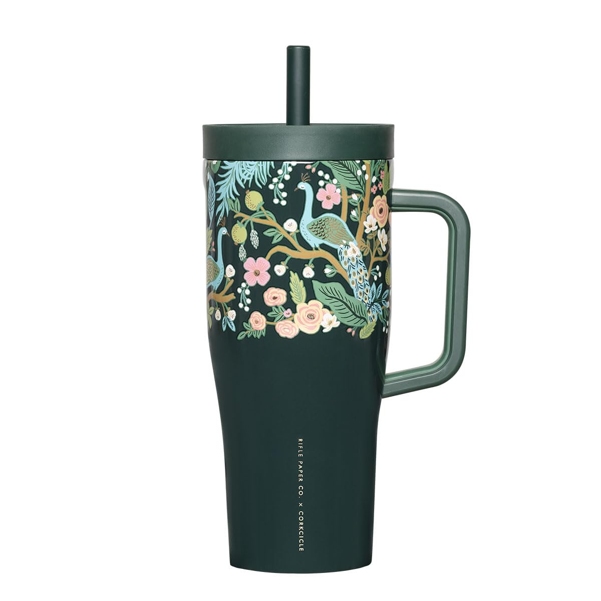 corkcicle-x-rifle-paper-co-cruiser-insulated-tumbler-with-handle-straw-22-oz-gar image 4