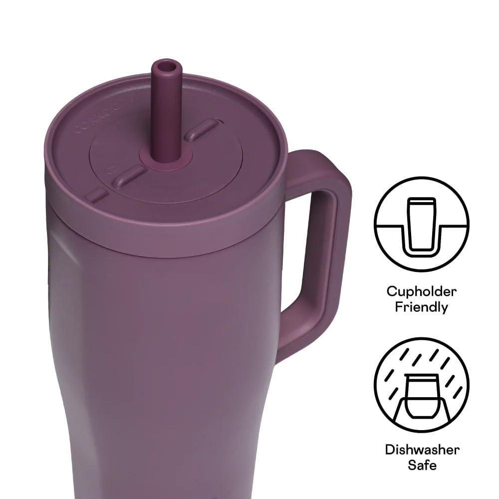 corkcicle-cruiser-insulated-tumbler-with-handle-straw-22-oz-mauve-leakproof-bpa- image 4