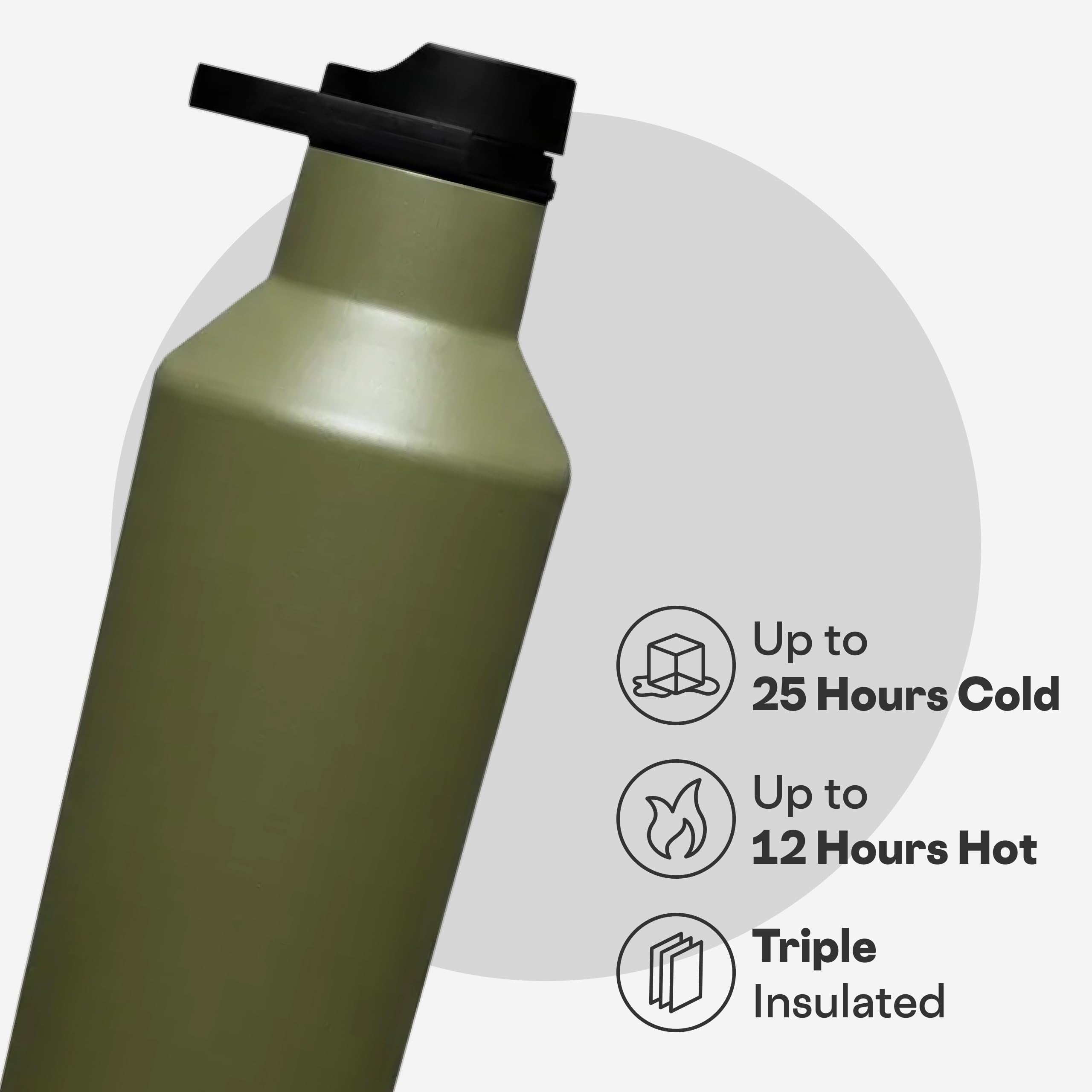 corkcicle-sport-canteen-20-oz-olive-triple-insulated-stainless-steel-water-bottl image 3