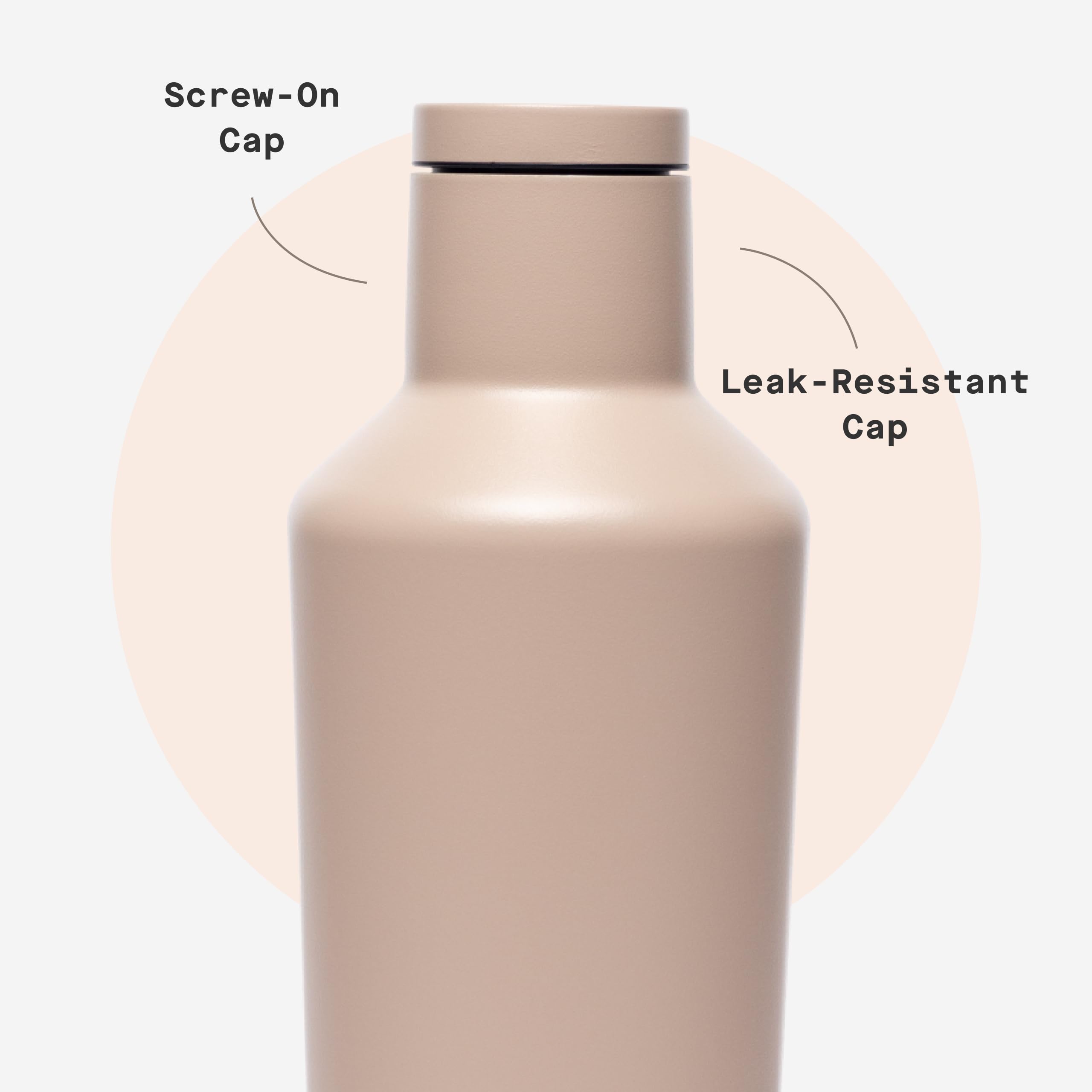 corkcicle-classic-canteen-16-oz-triple-insulated-stainless-steel-bottle-desert image 5