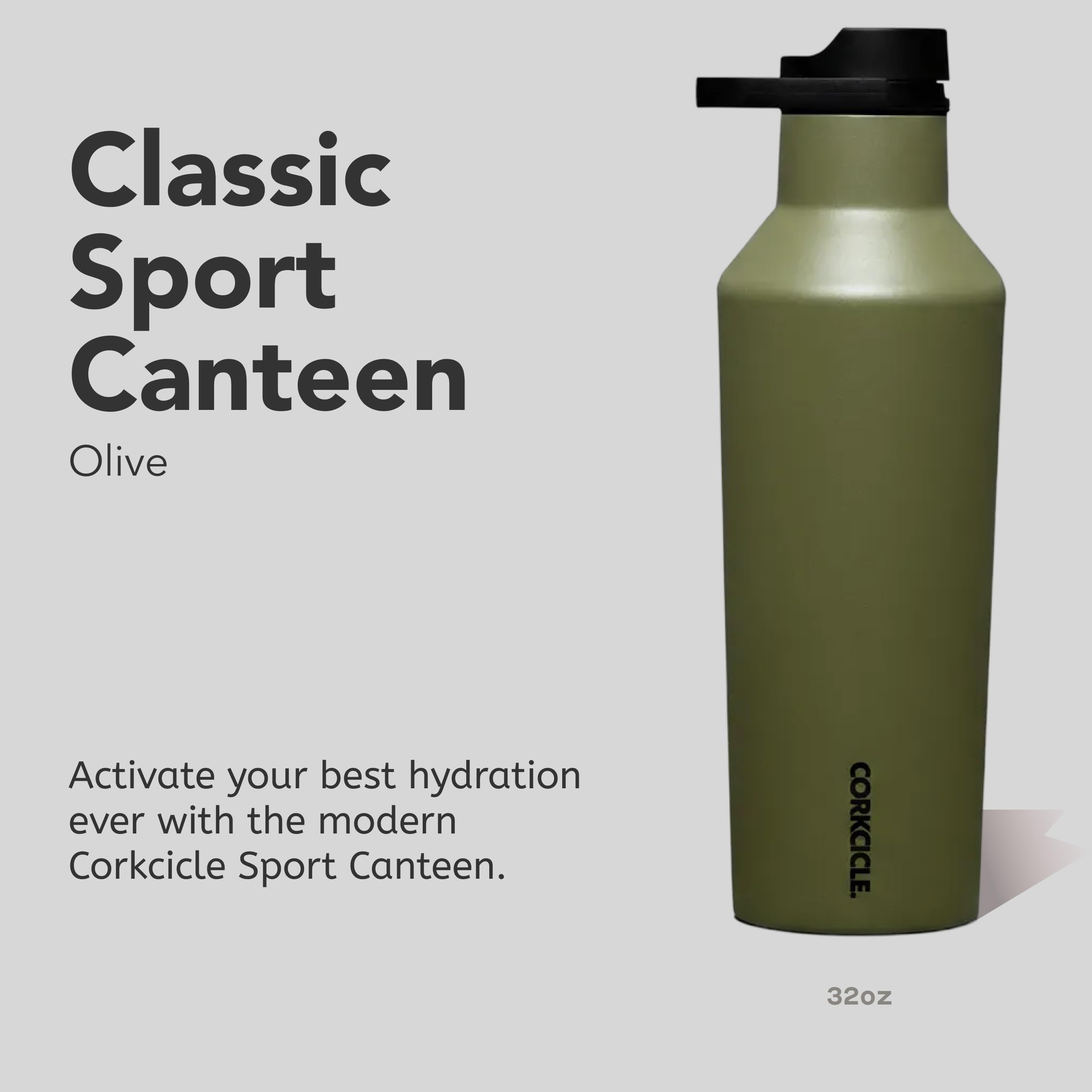corkcicle-sport-canteen-20-oz-olive-triple-insulated-stainless-steel-water-bottl image 2
