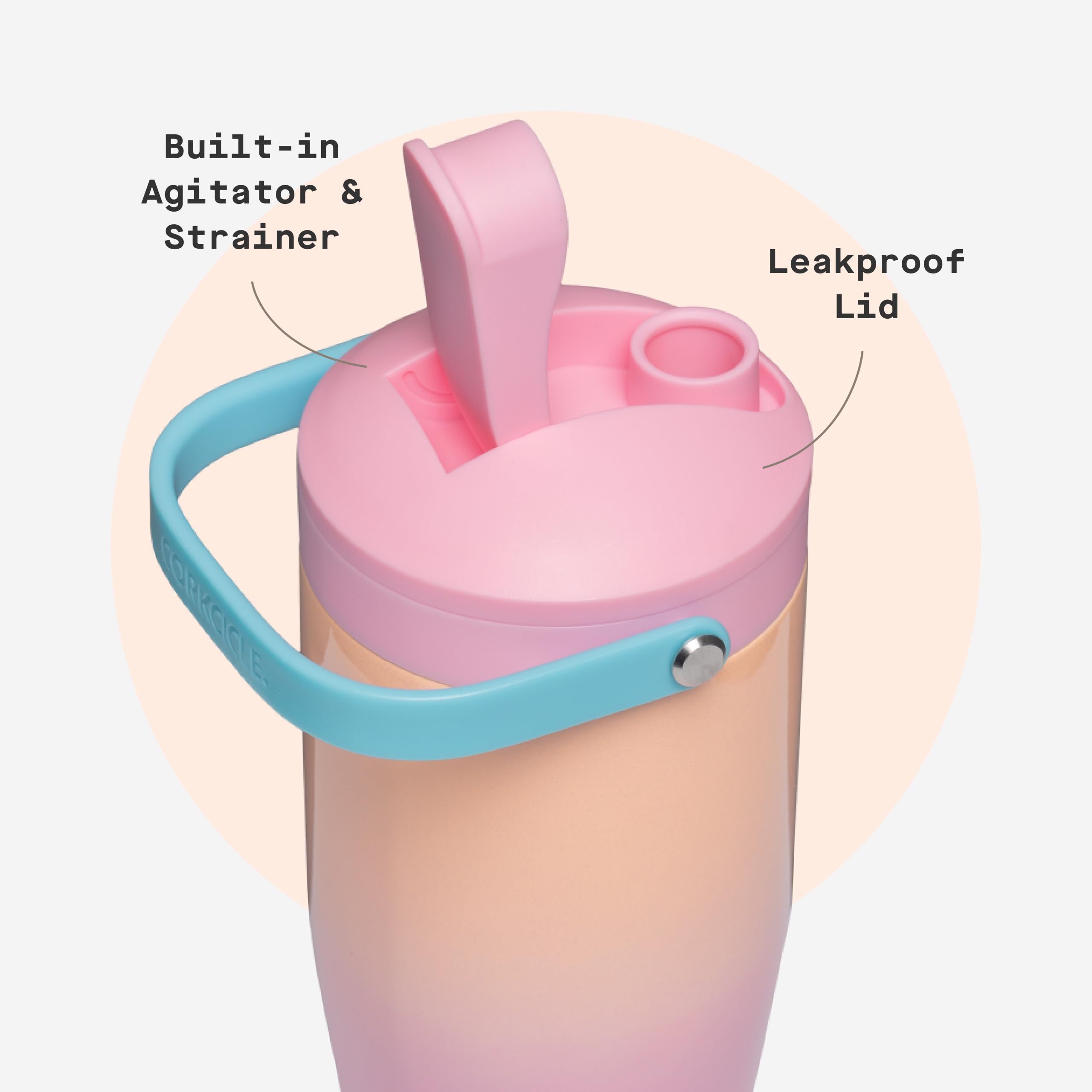 corkcicle-protein-shaker-30oz-built-in-agitator-fruit-strainer-lid-lover image 5