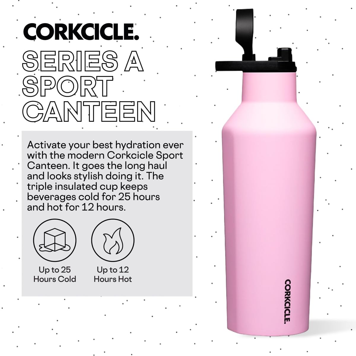 corkcicle-sport-canteen-32-oz-insulated-water-bottle-sun-soaked-pink image 2