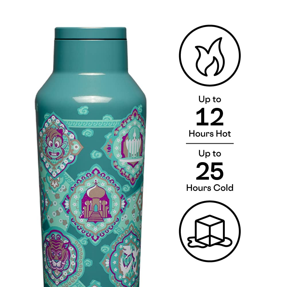 corkcicle-disney-princess-jasmine-insulated-canteen-travel-water-bottle-20oz-tri image 2