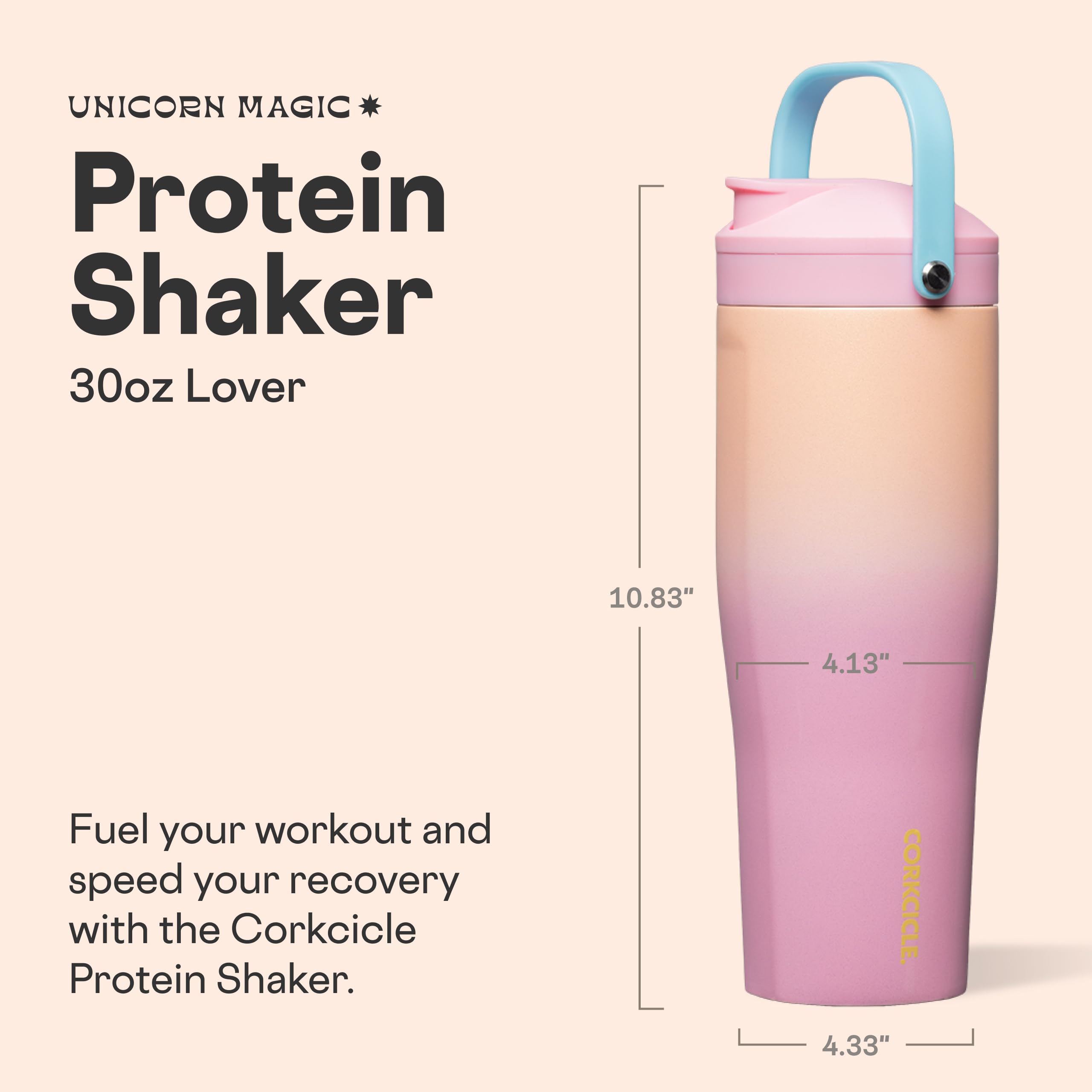 corkcicle-protein-shaker-30oz-built-in-agitator-fruit-strainer-lid-lover image 2