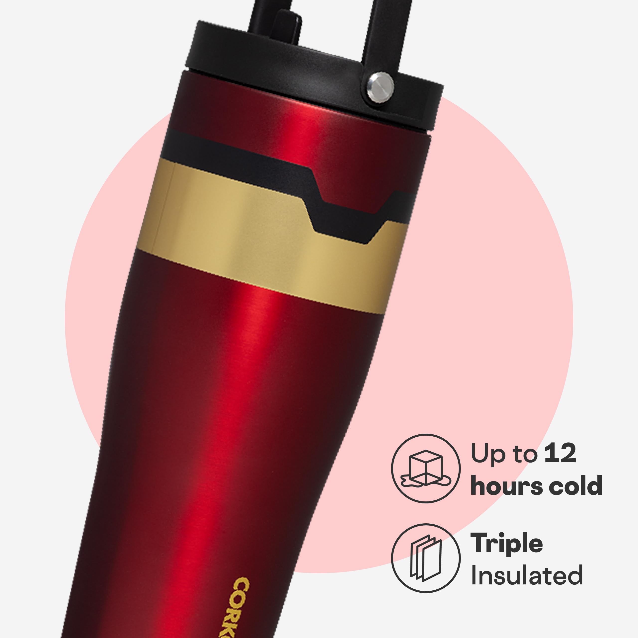 corkcicle-go-cup-xl-30-oz-iron-man-leak-proof-insulated-travel-tumbler-with-hand image 3