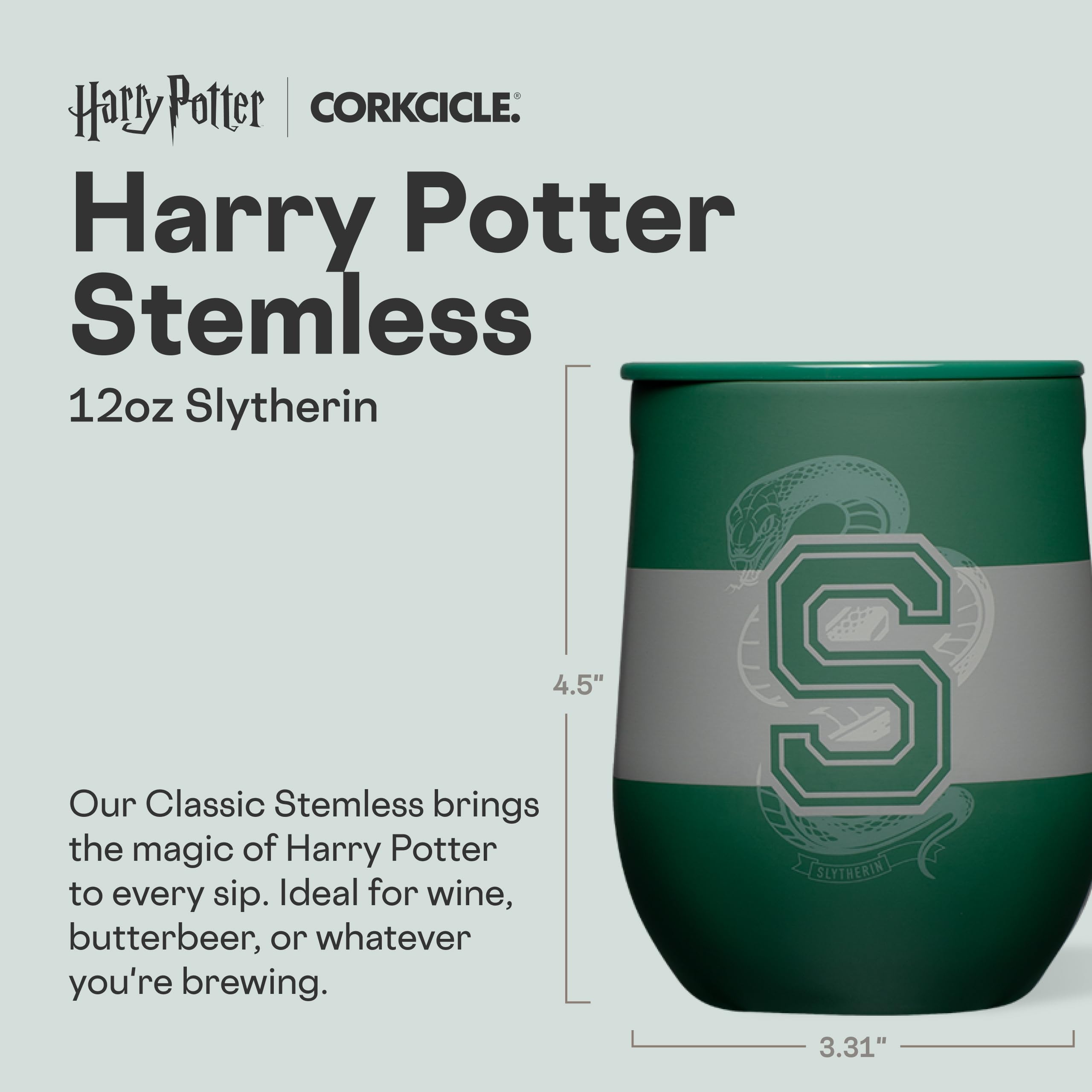 corkcicle-stemless-insulated-wine-glass-tumbler-12-oz-slytherine image 2