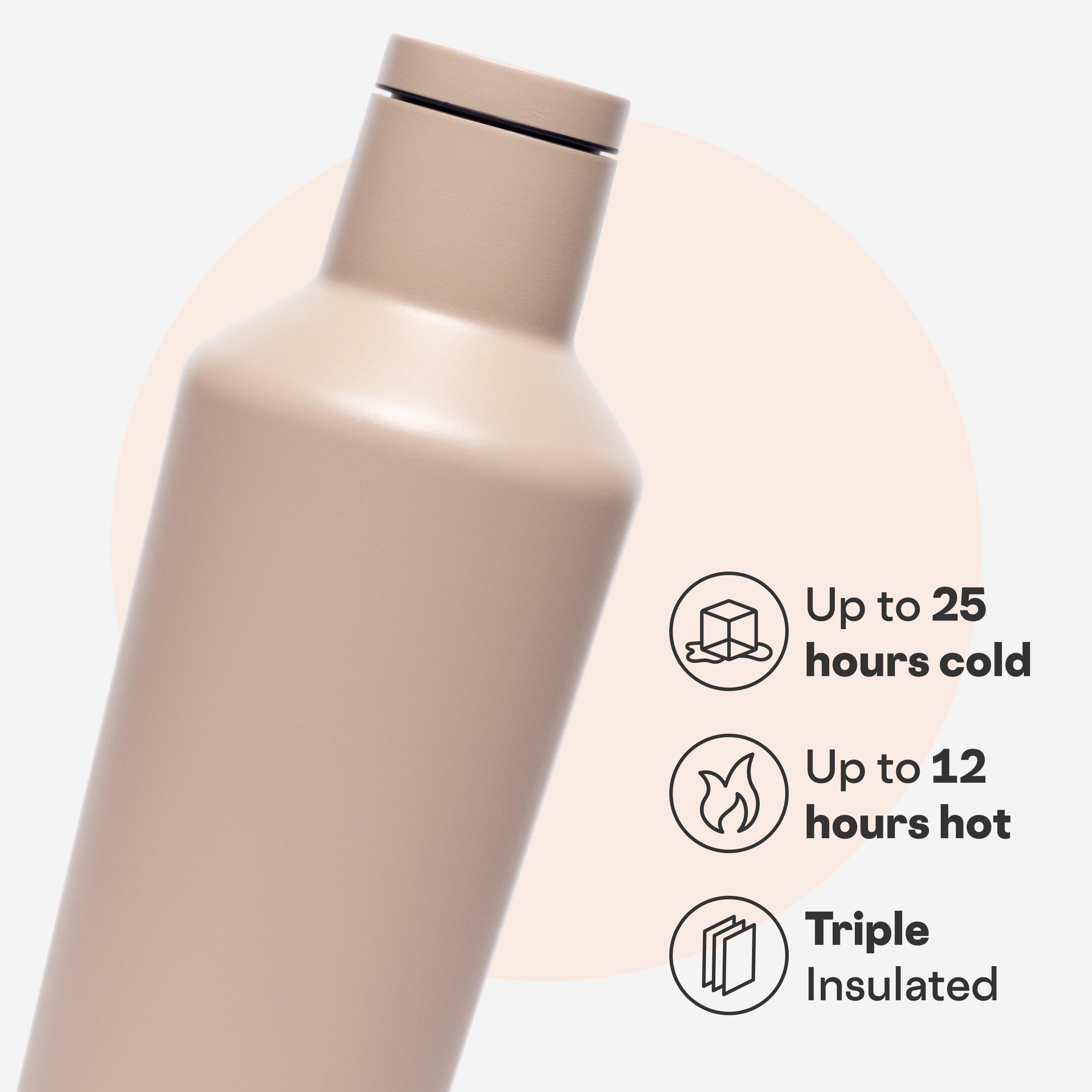 corkcicle-classic-canteen-16-oz-triple-insulated-stainless-steel-bottle-desert image 3