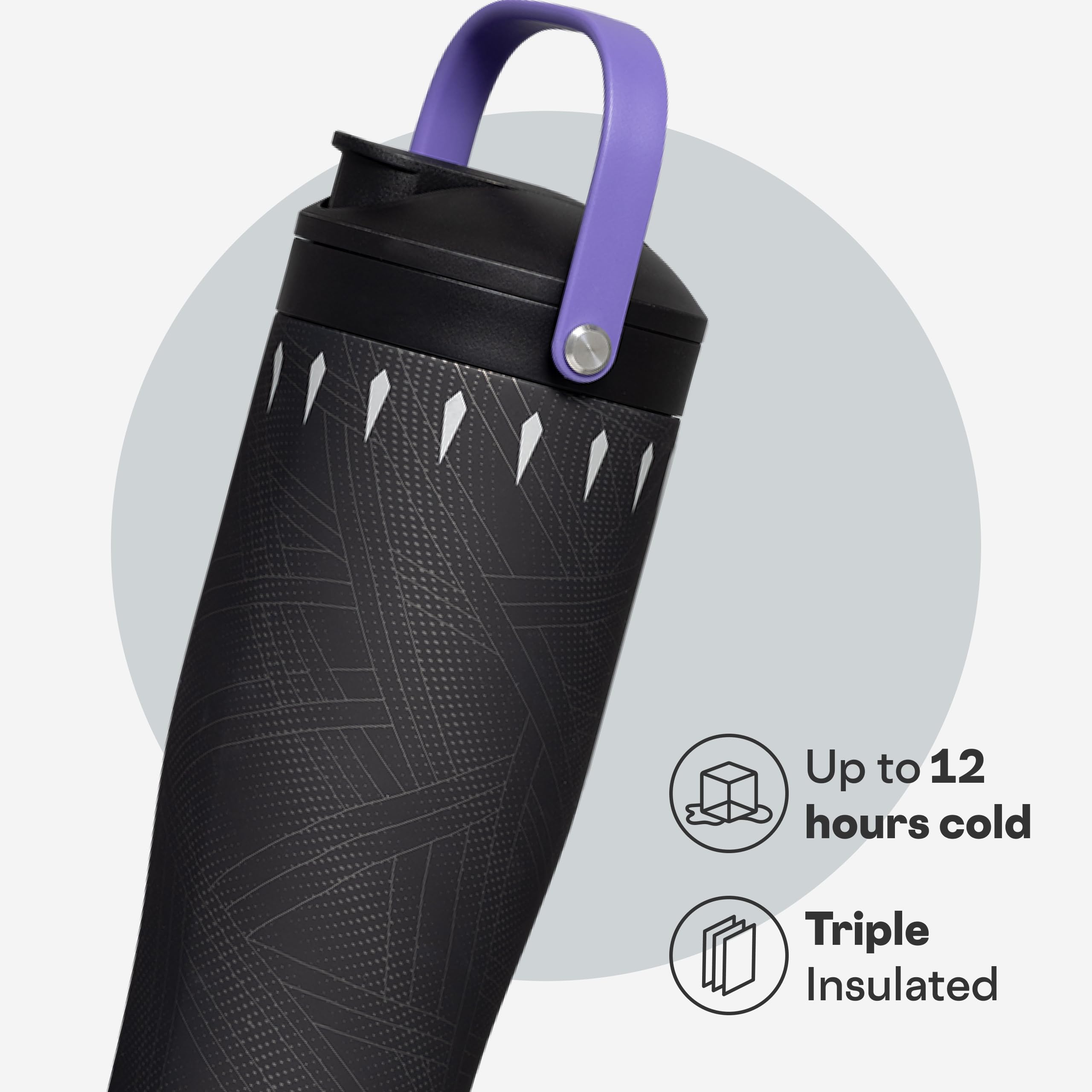 corkcicle-protein-shaker-30-oz-black-panther-triple-insulated-with-built-in-agit image 3