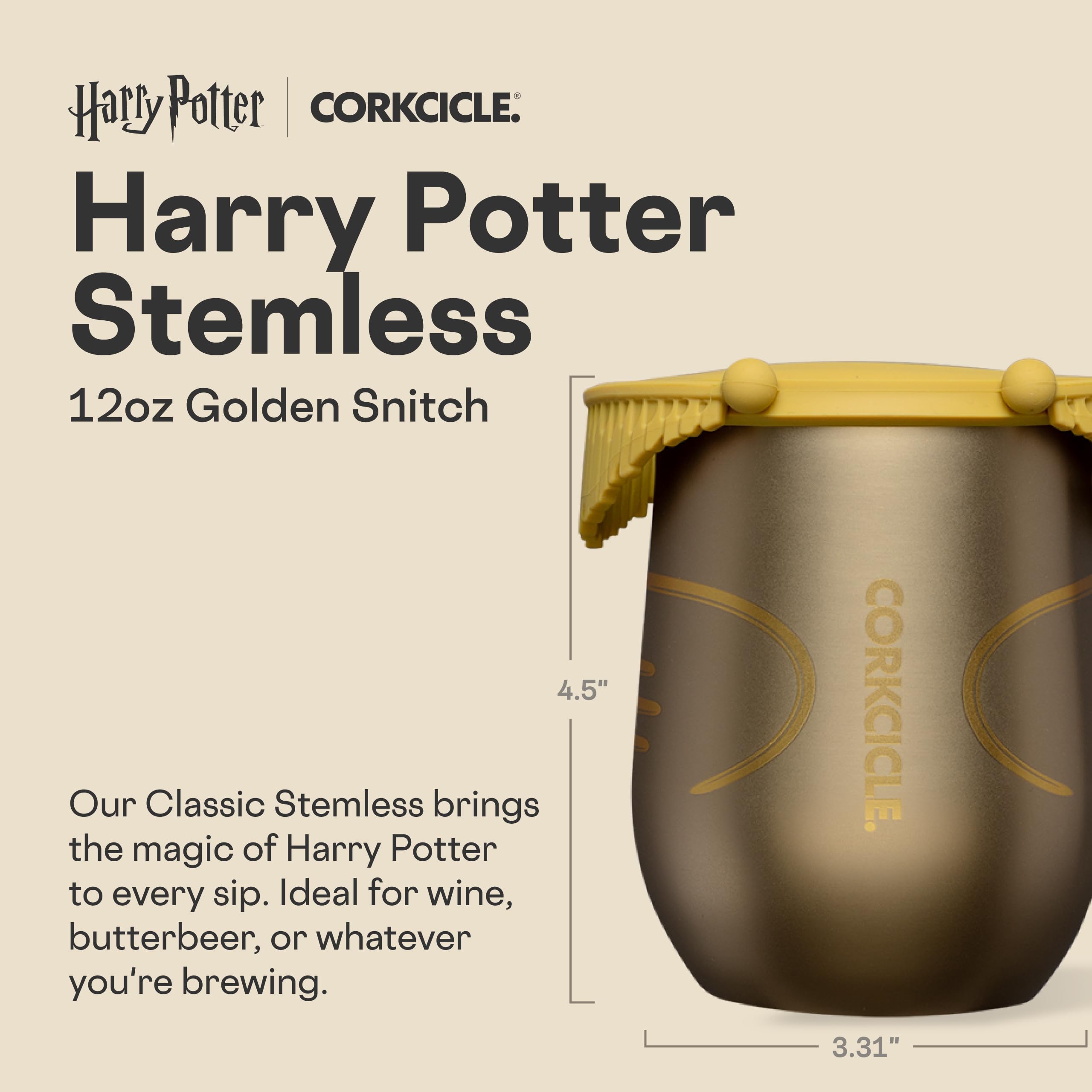 corkcicle-golden-snitch-stemless-insulated-wine-glass-tumbler-12-oz image 2