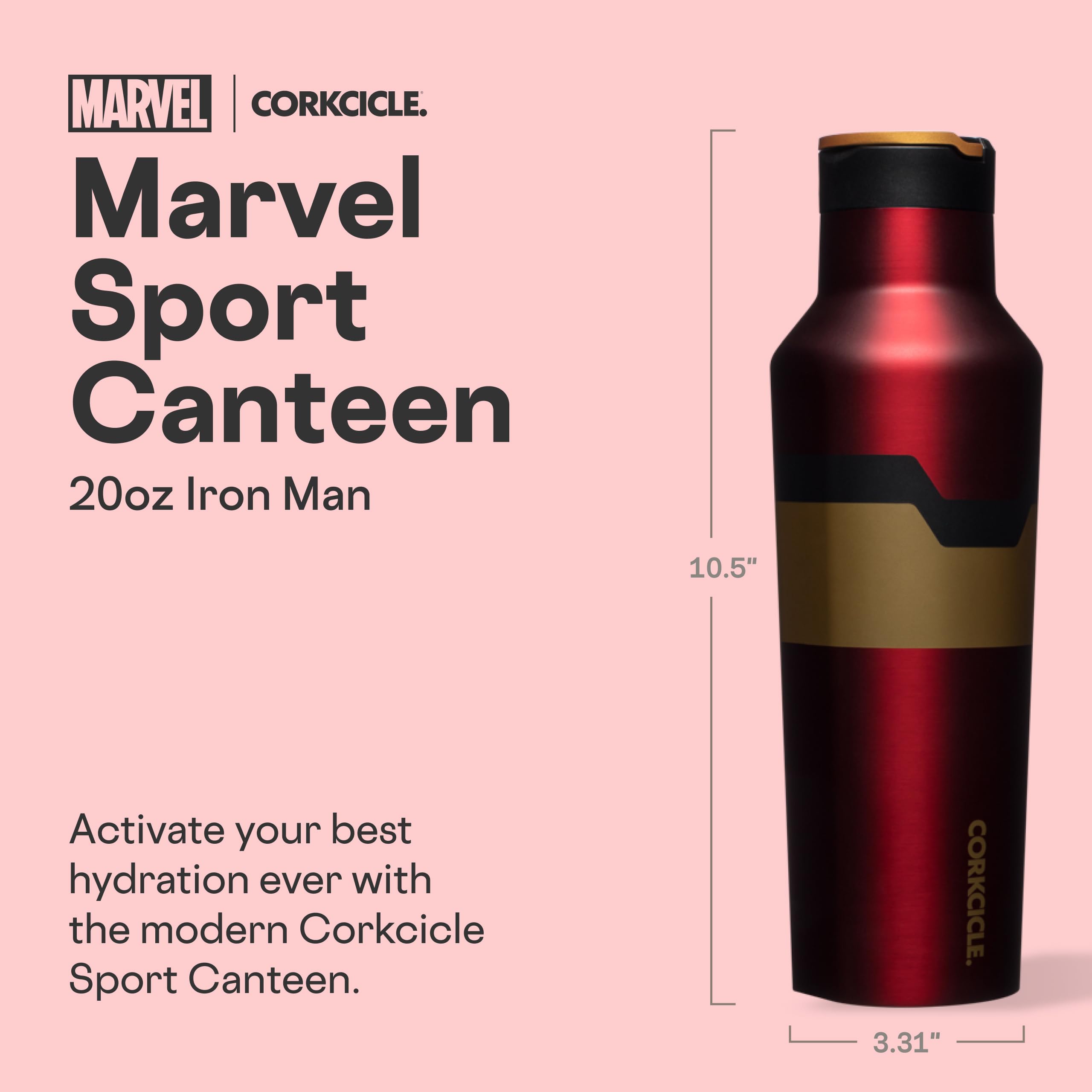 corkcicle-sport-canteen-20-oz-triple-insulated-stainless-steel-screw-on-lid-iron image 2