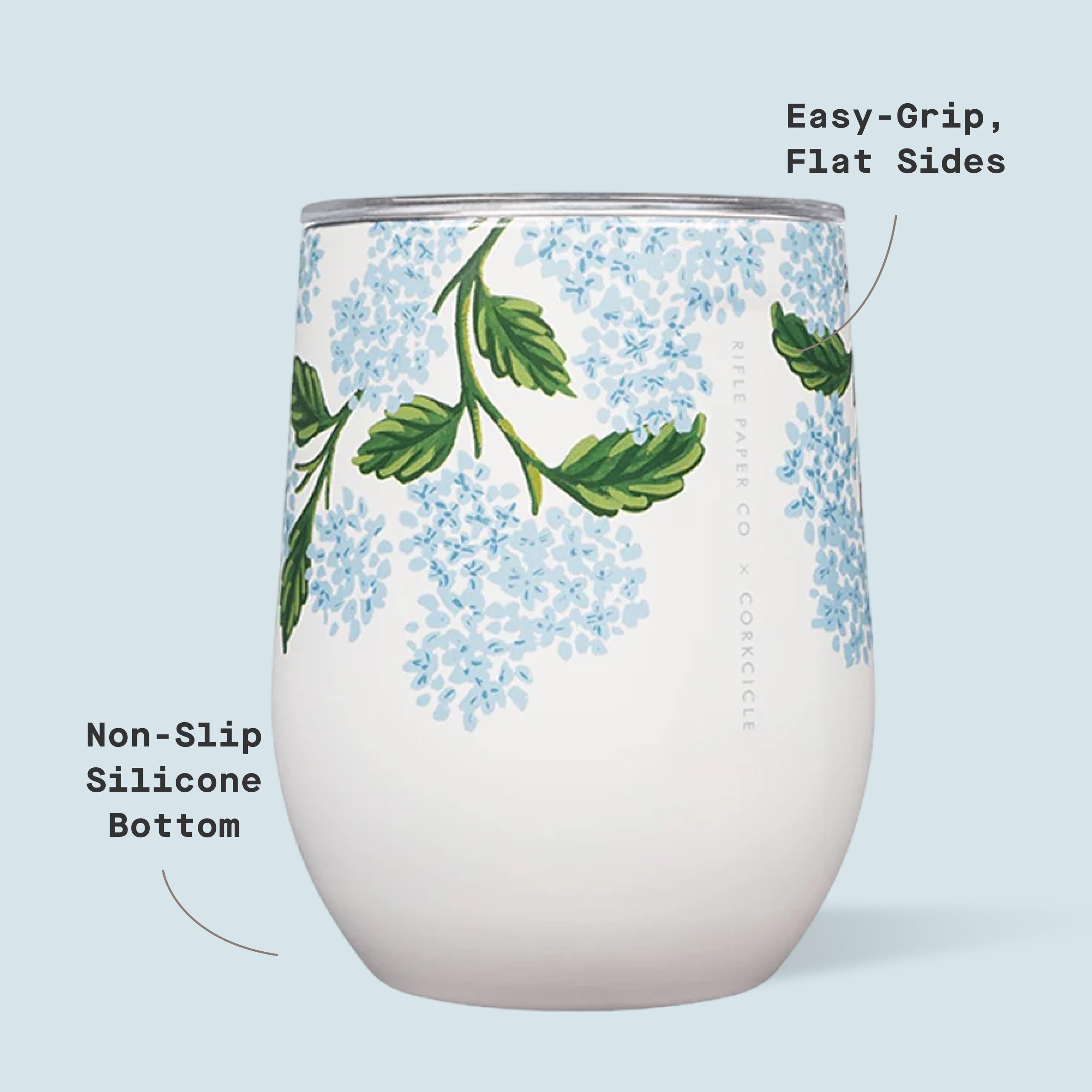 corkcicle-stemless-insulated-wine-glass-tumbler-12oz-blue-hydrangea image 4