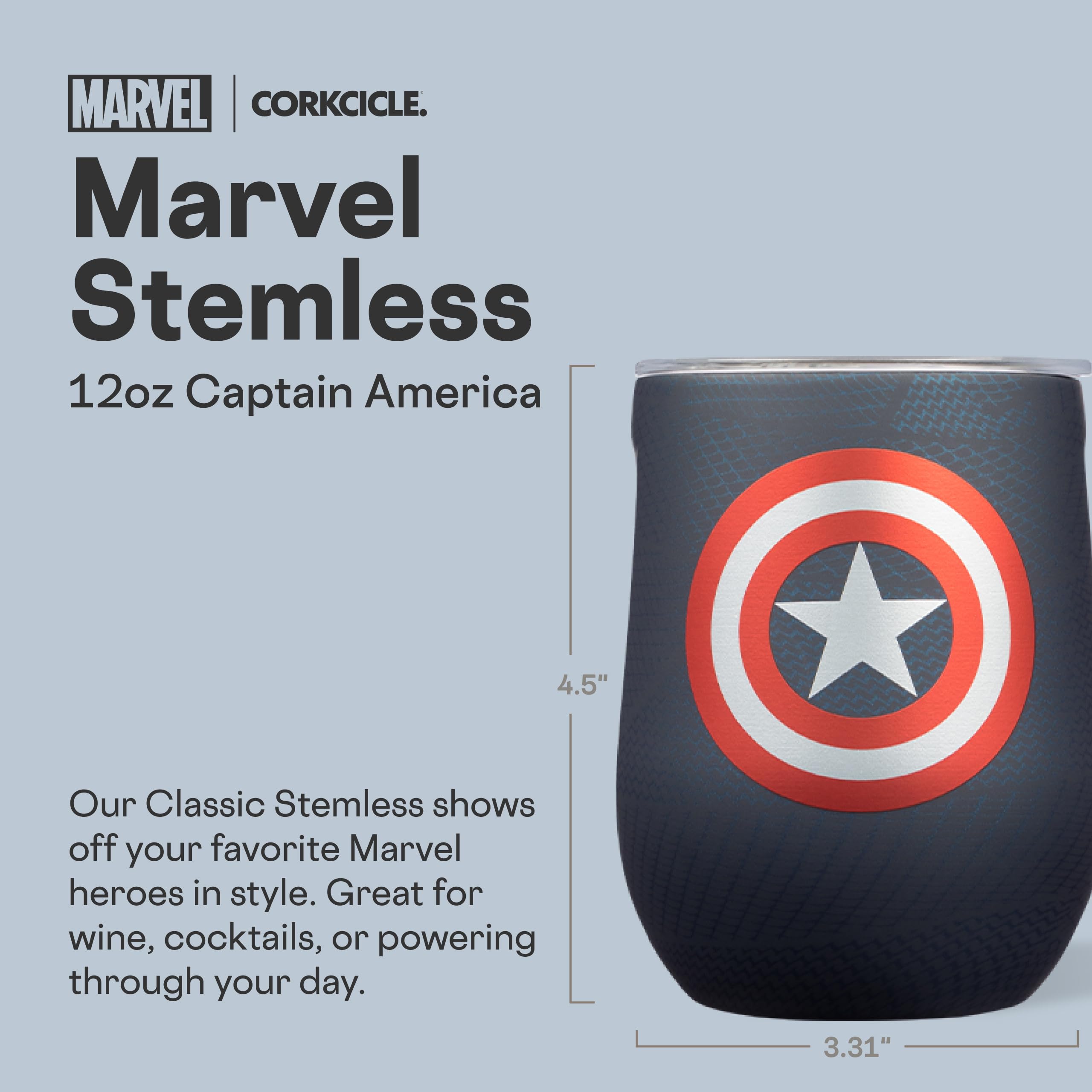 corkcicle-stemless-insulated-wine-glass-tumbler-12-oz-captain-america image 2