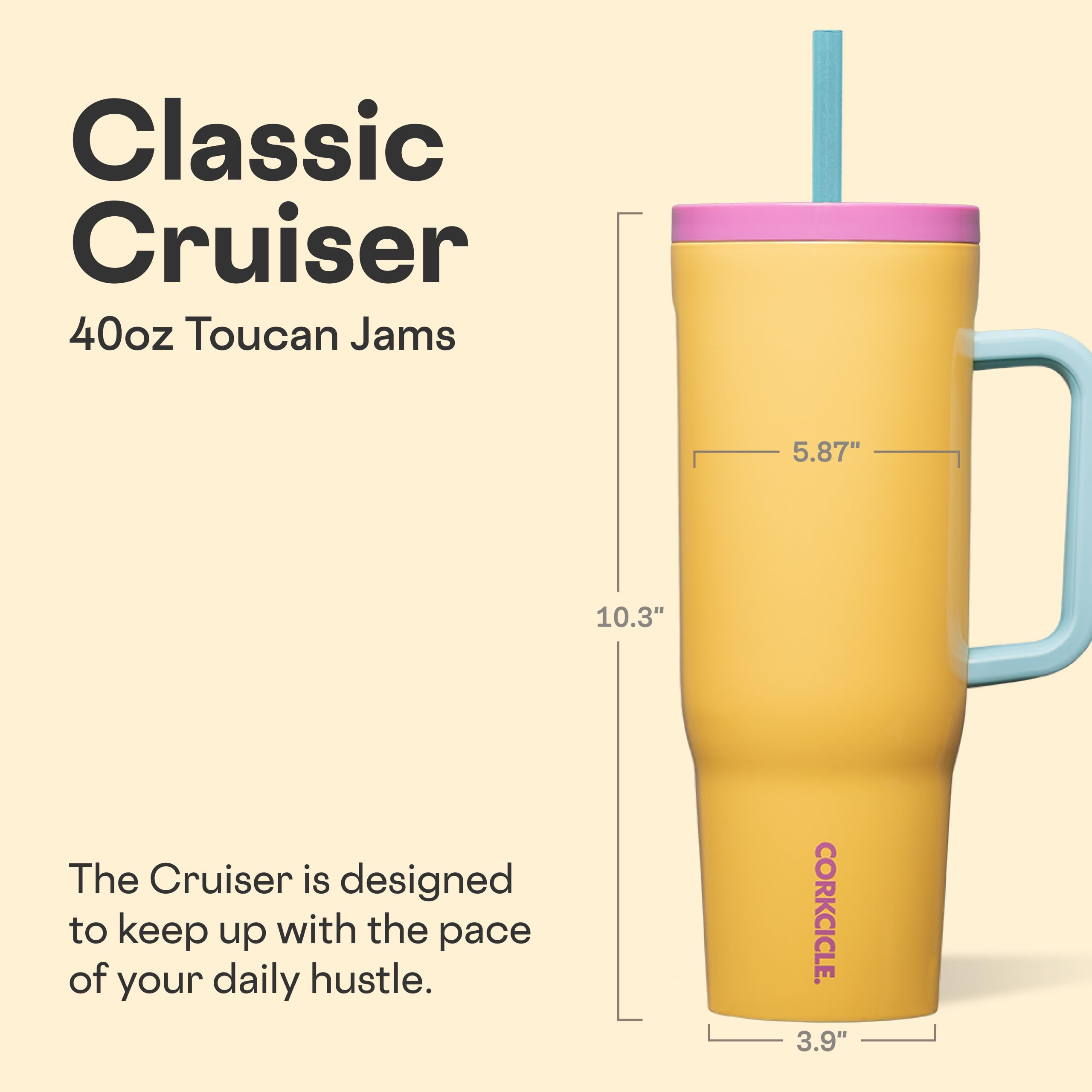 corkcicle-cruiser-insulated-tumbler-with-handle-40-oz-toucan-jams image 2