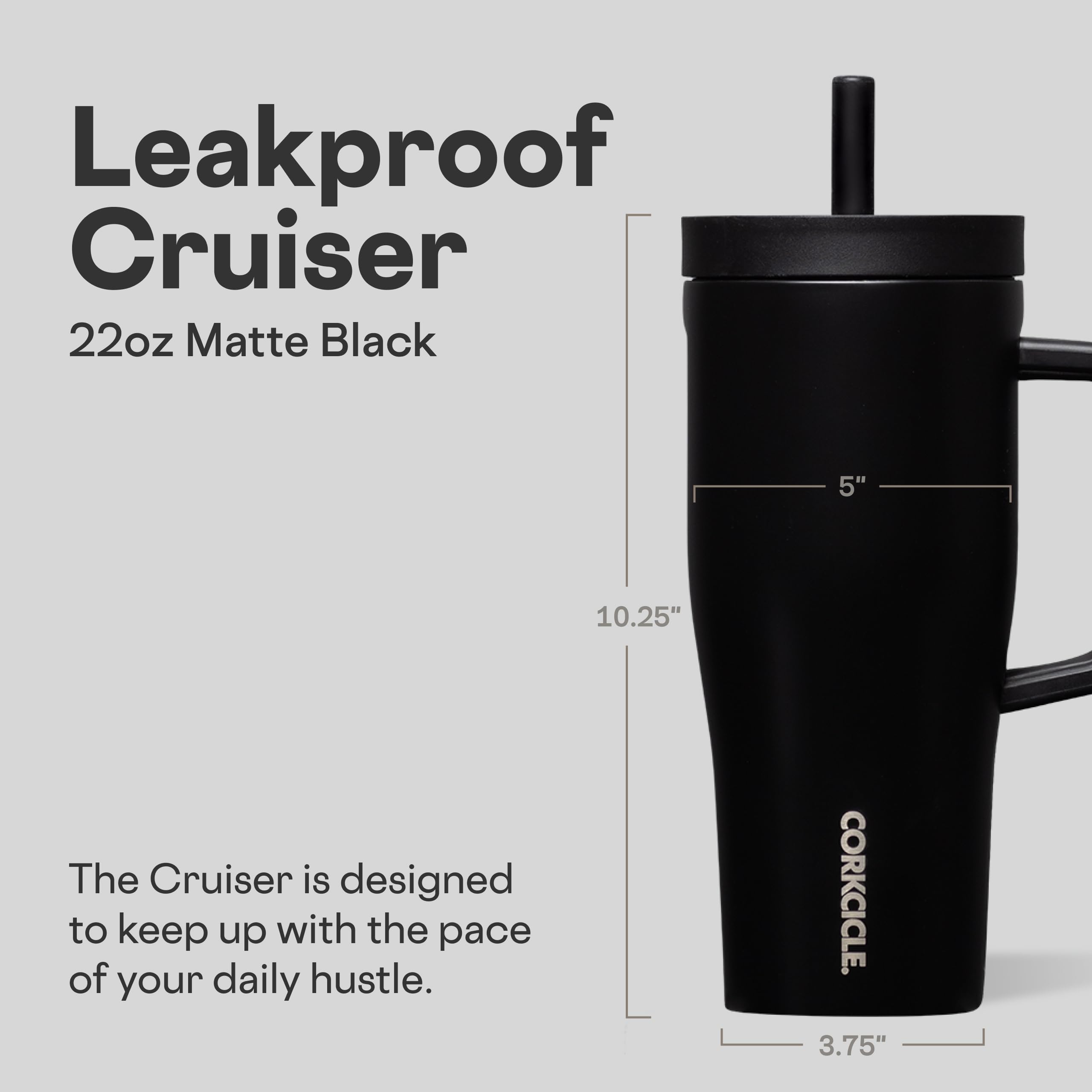 corkcicle-cruiser-insulated-tumbler-with-handle-22-oz-matte-black image 2
