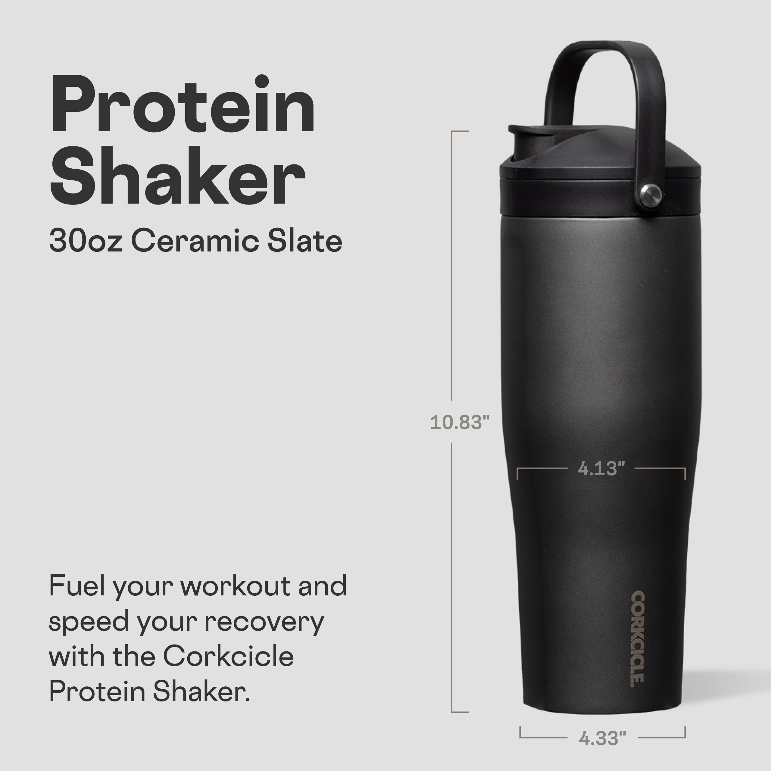 corkcicle-protein-shaker-30oz-with-built-in-agitator-fruit-strainer-lid-ceramic- image 2