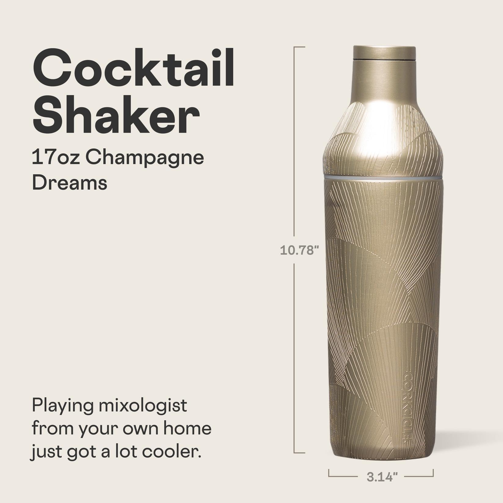 corkcicle-cocktail-shaker-17-oz-champagne-dreams-triple-insulated-stainless-stee image 2