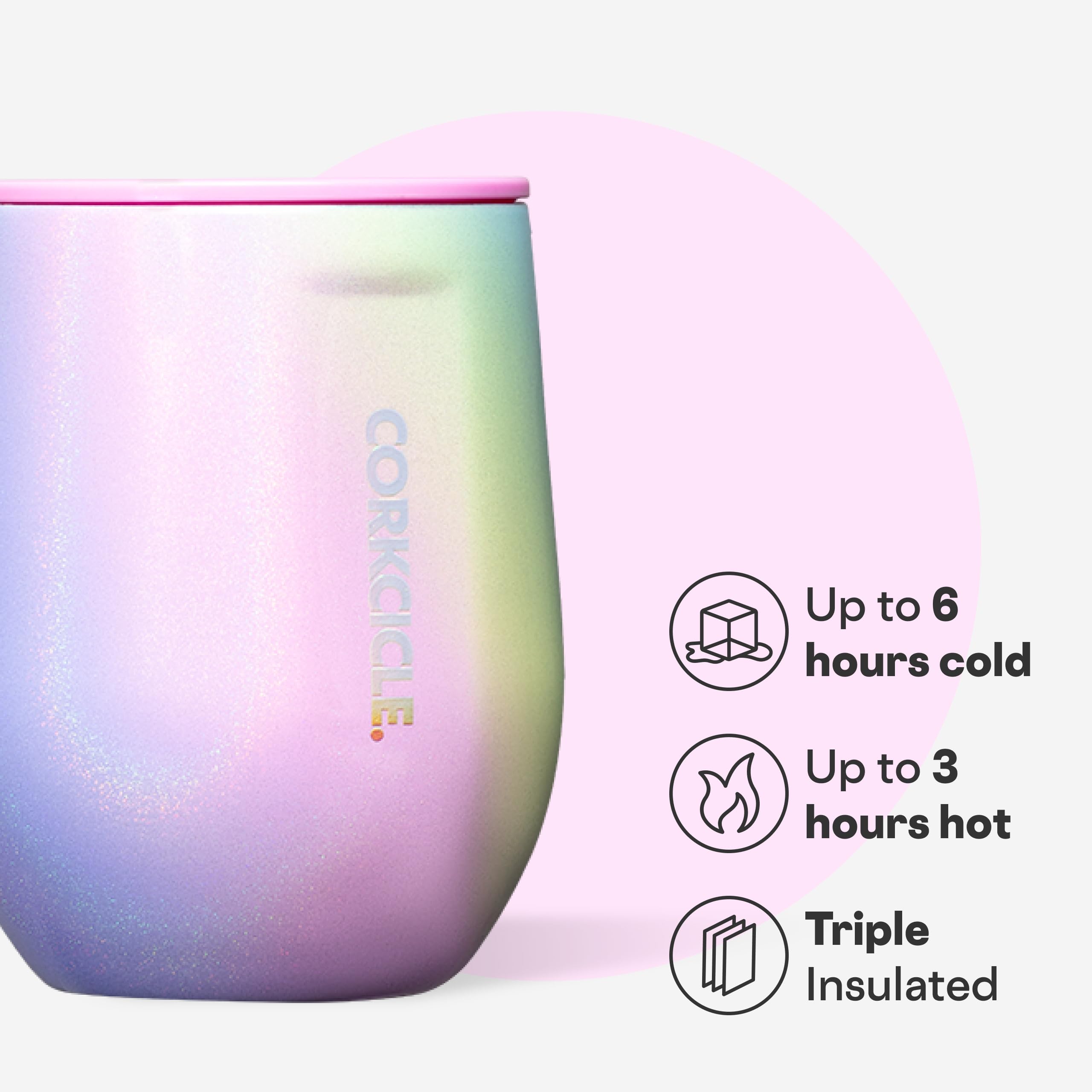 corkcicle-stemless-insulated-wine-glass-tumbler-12-oz-rainbow-unicorn-triple-ins image 3