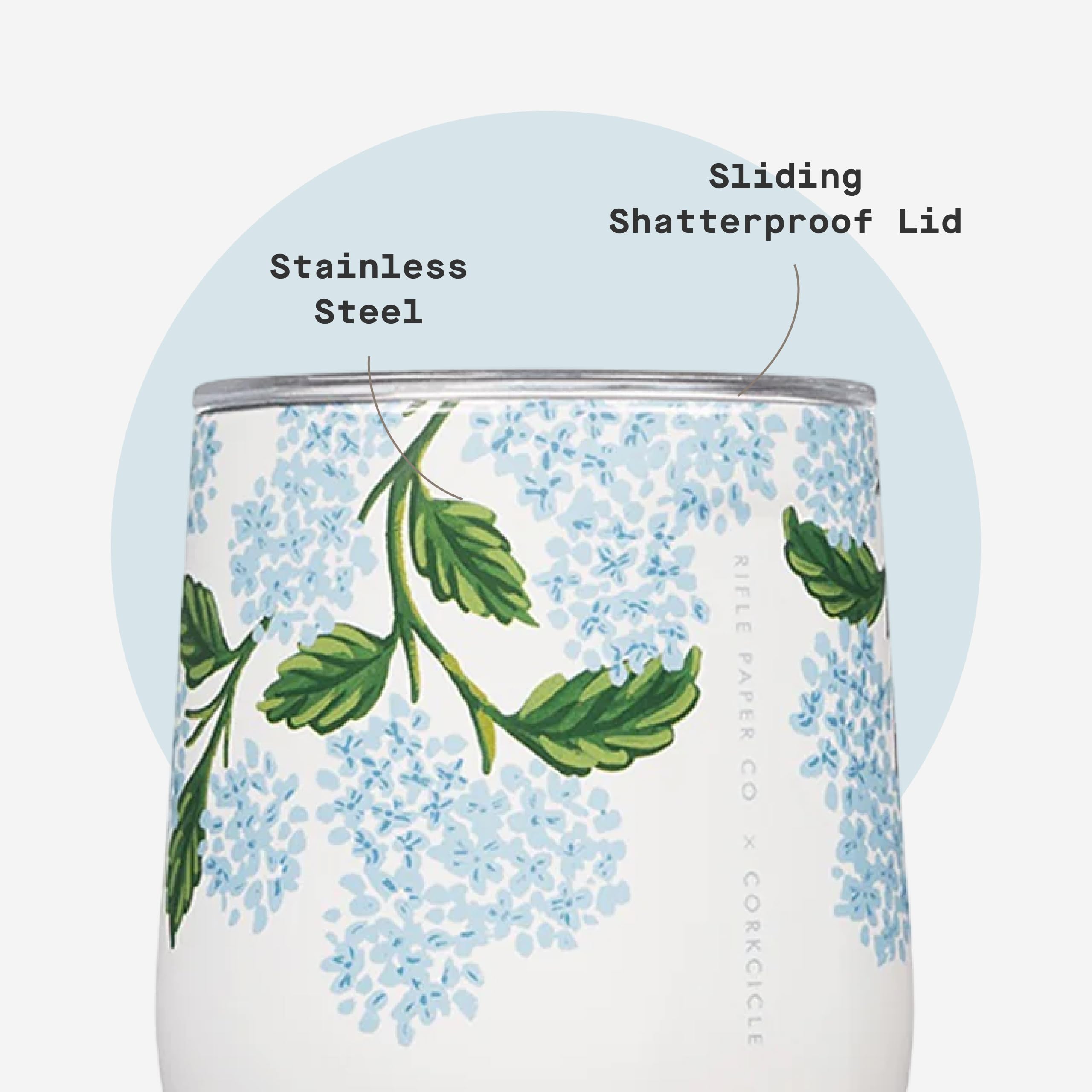 corkcicle-stemless-insulated-wine-glass-tumbler-12oz-blue-hydrangea image 5