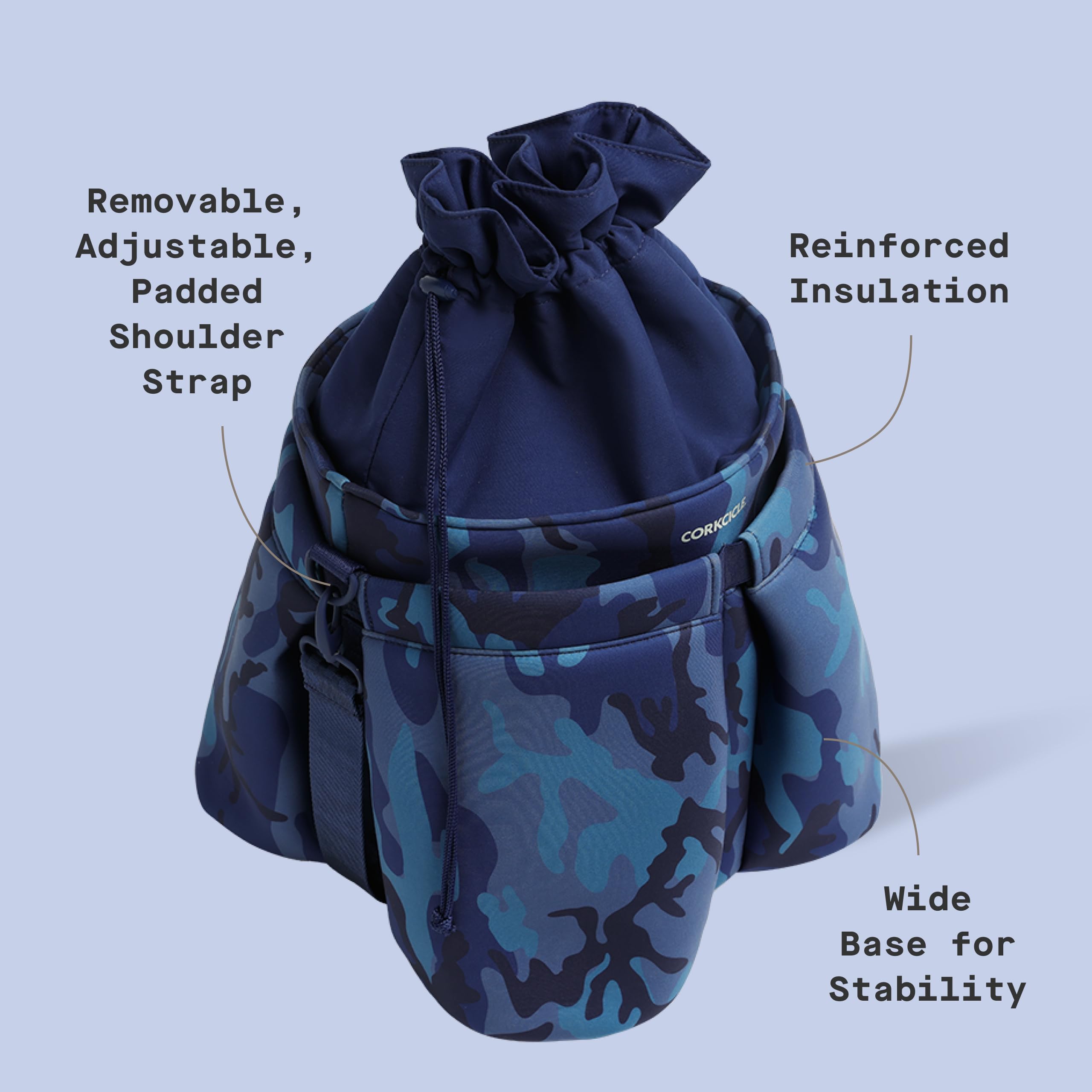 corkcicle-beverage-bucket-cooler-bag-insulated-ice-bucket-navy-camo image 4
