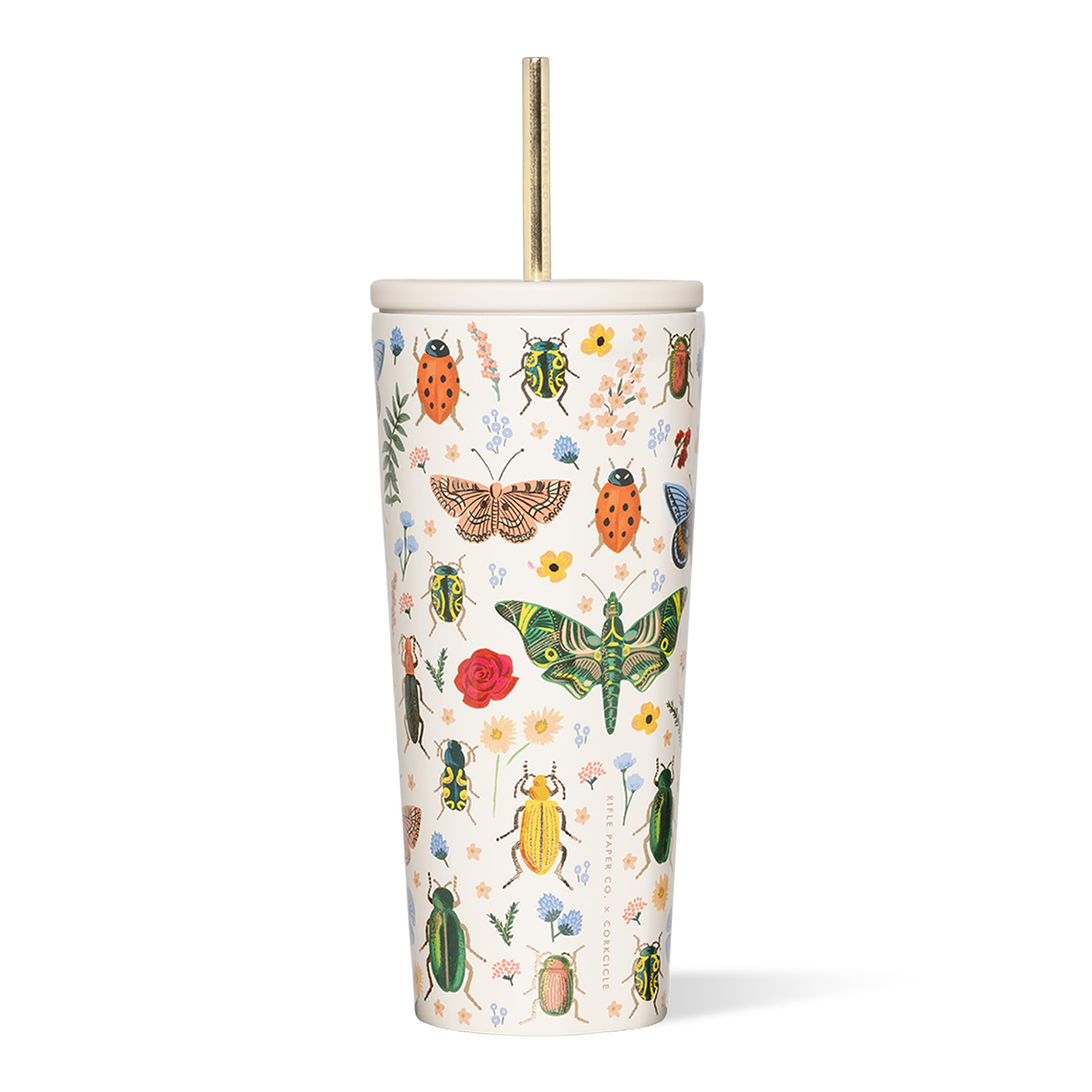 corkcicle-x-rifle-paper-co-cold-cup-24-oz-curio-cream-insulated-tumbler-with-lid image 1
