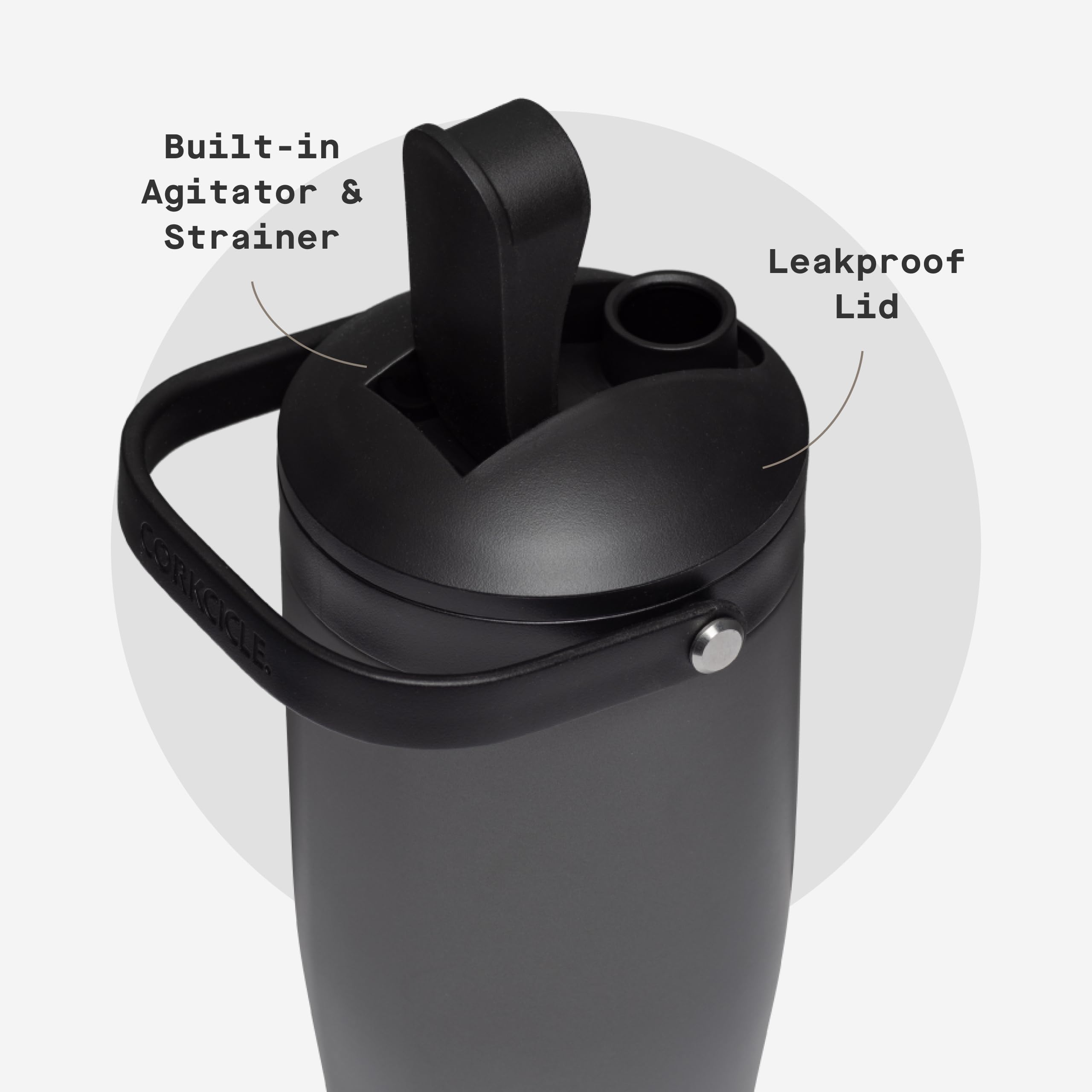 corkcicle-protein-shaker-30oz-with-built-in-agitator-fruit-strainer-lid-ceramic- image 5