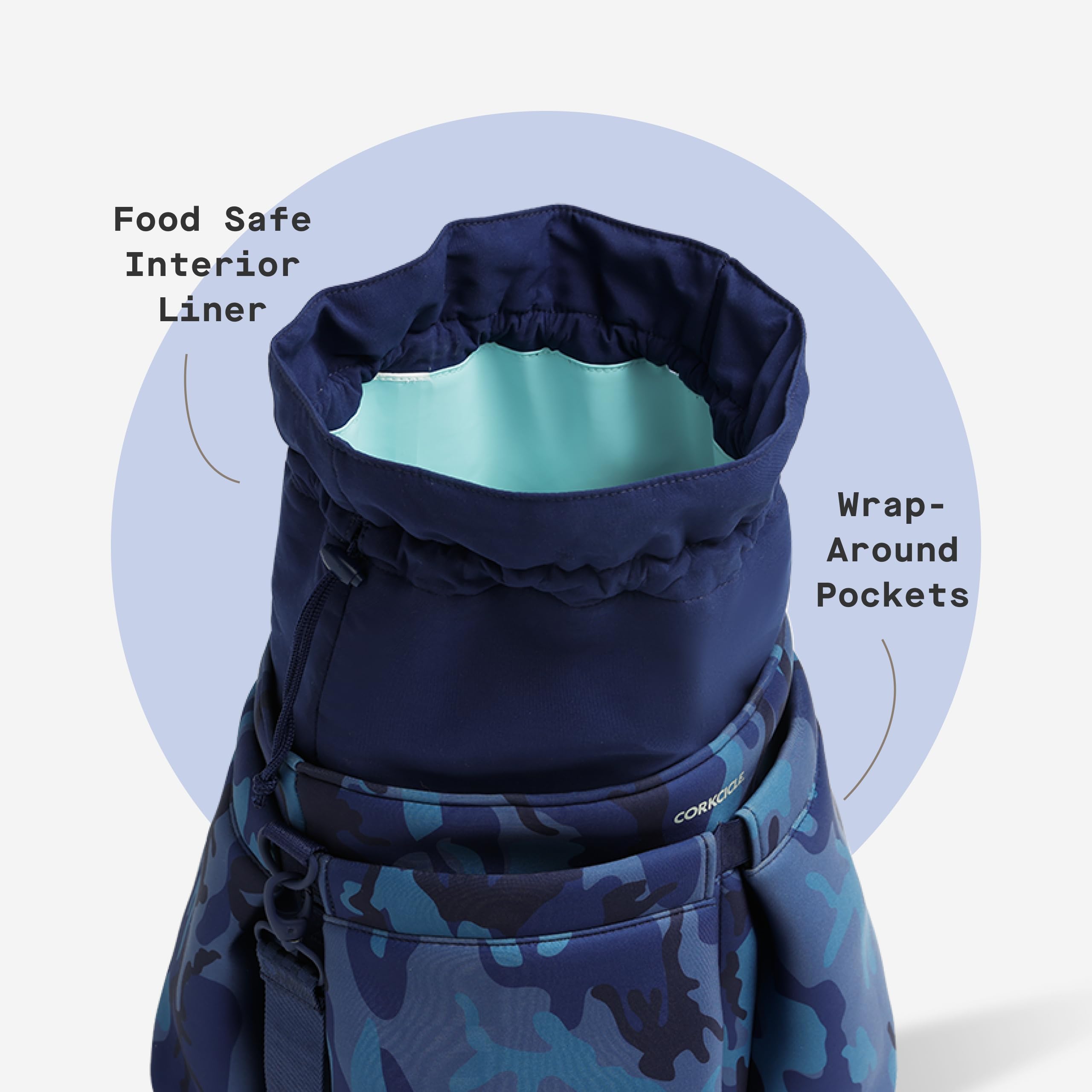 corkcicle-beverage-bucket-cooler-bag-insulated-ice-bucket-navy-camo image 5