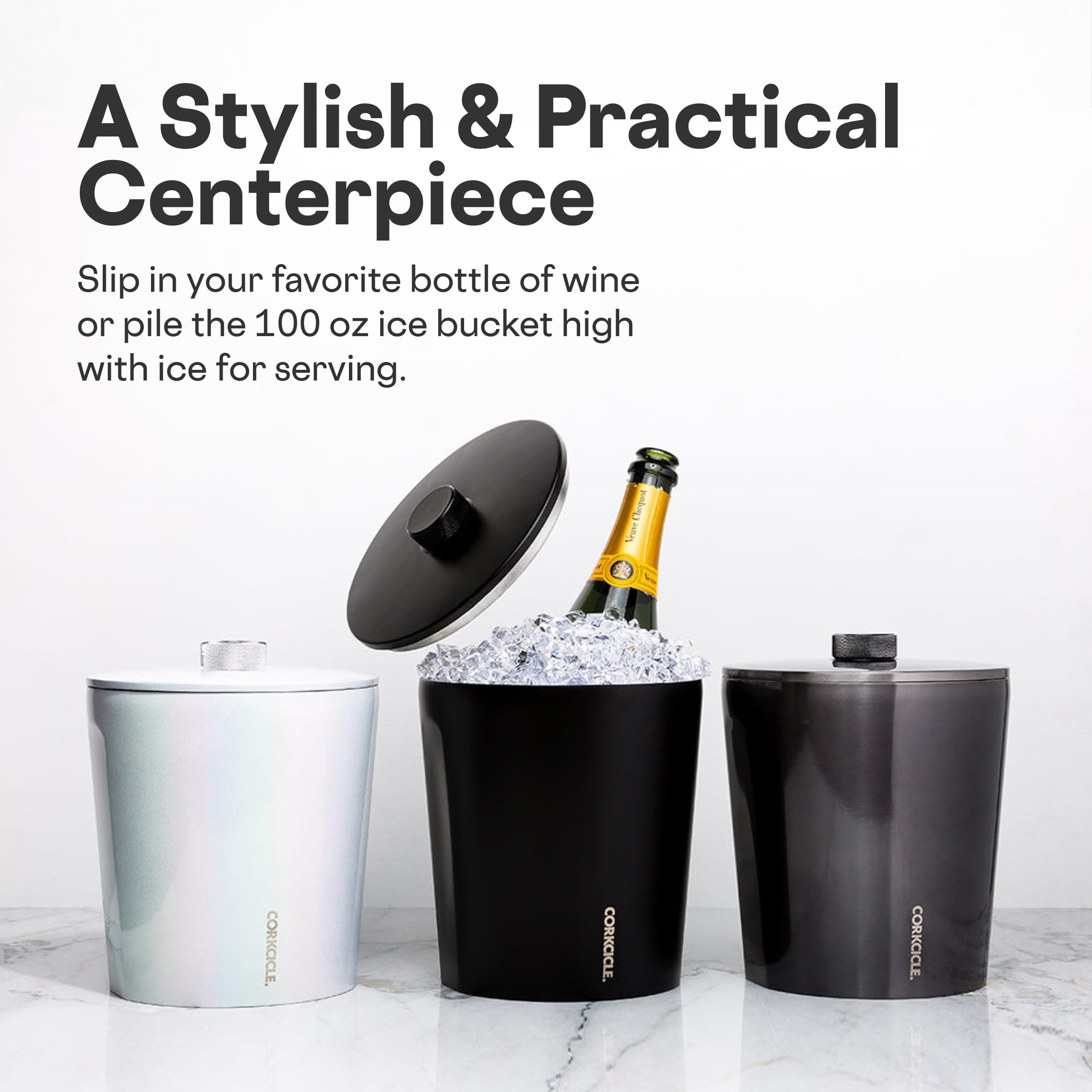 corkcicle-insulated-ice-bucket-with-lid-100-oz-garden-party-cream image 6