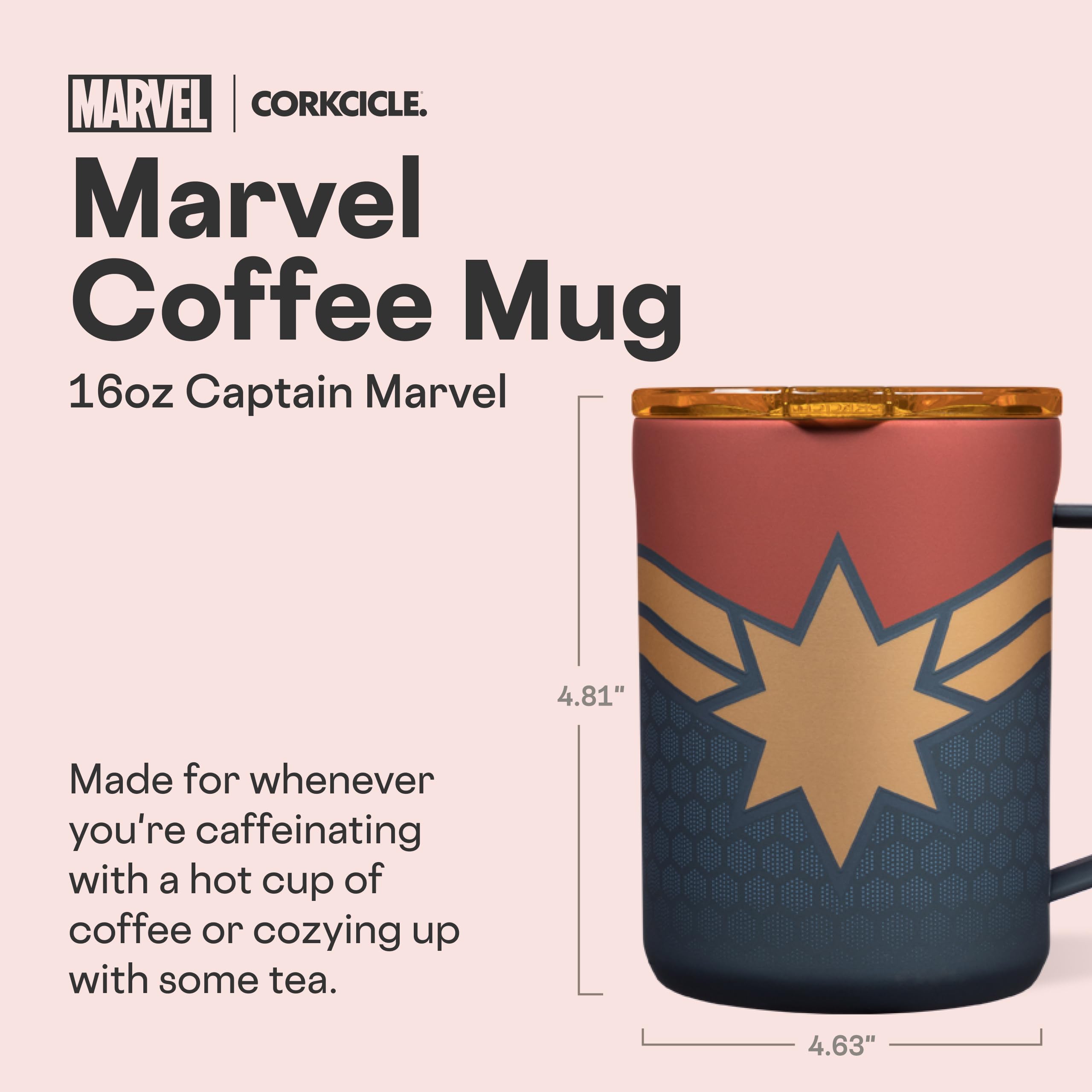 corkcicle-classic-coffee-mug-16-oz-captain-marvel-triple-insulated-stainless-ste image 2