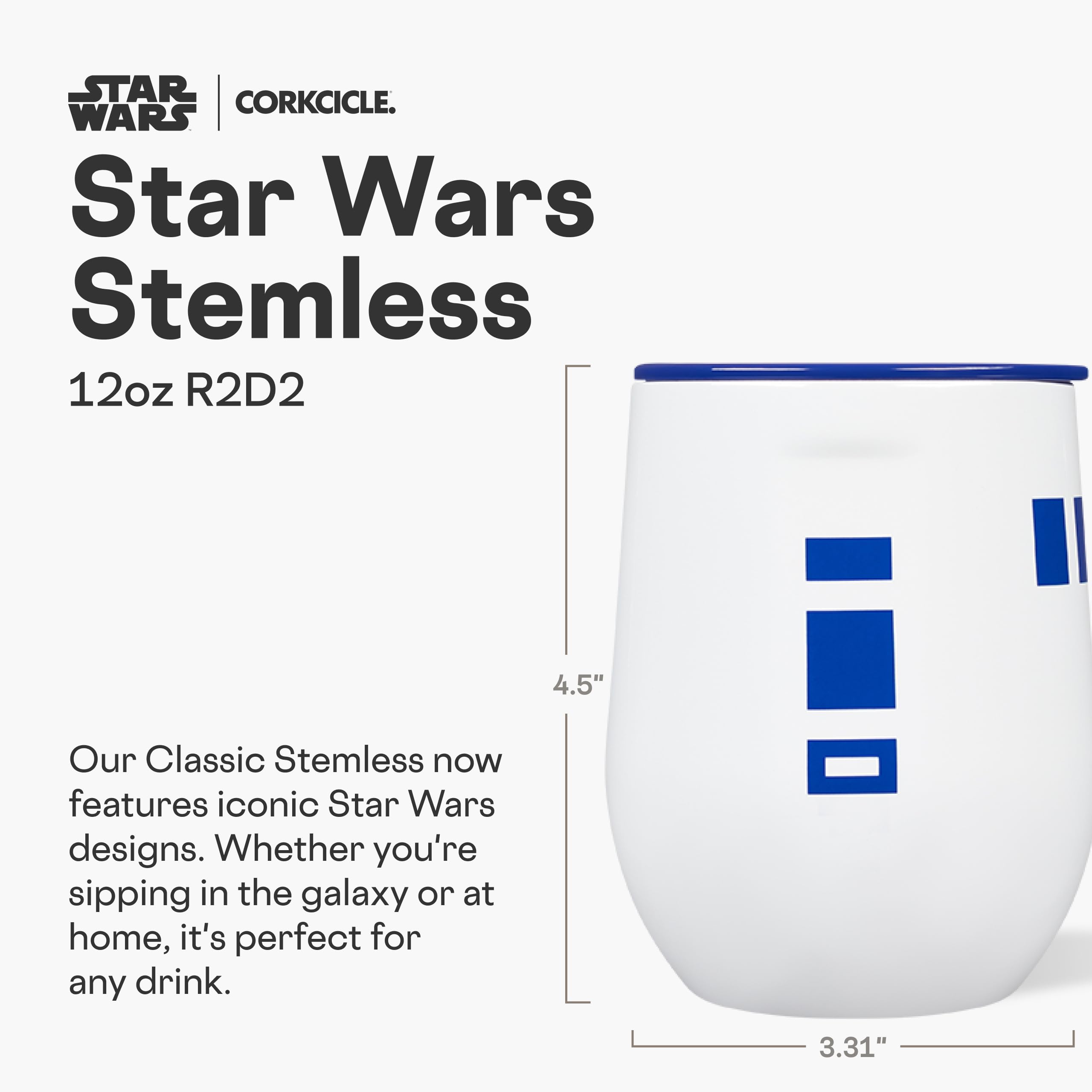 corkcicle-disney-r2-d2-stemless-wine-glass-tumbler-12-oz-triple-insulated-stainl image 2