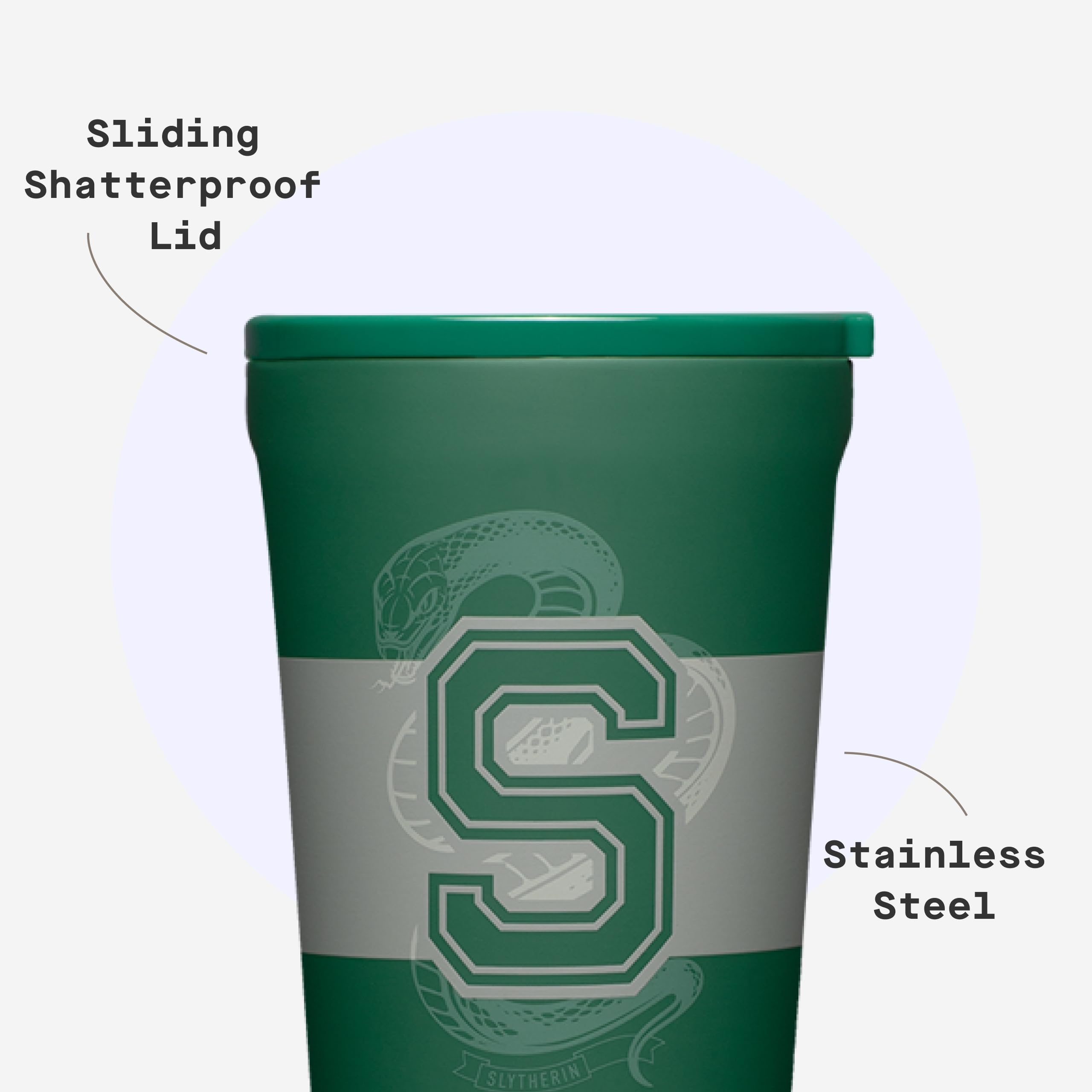 corkcicle-harry-potter-tumbler-16-oz-slytherin-triple-insulated-stainless-steel- image 5