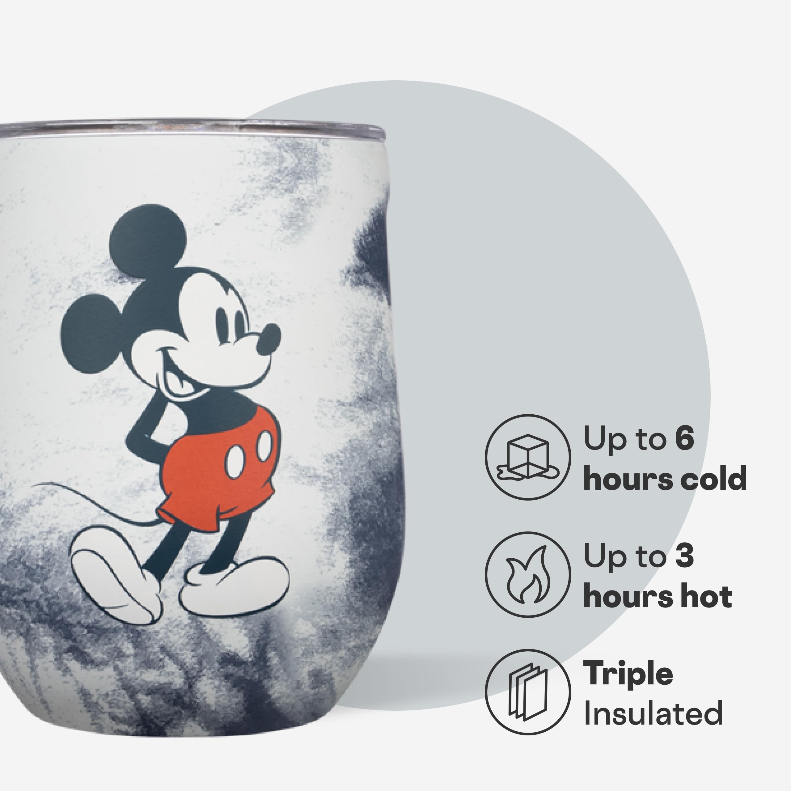 corkcicle-stemless-insulated-wine-glass-tumbler-12oz-disney-mickey-tie-dye image 3