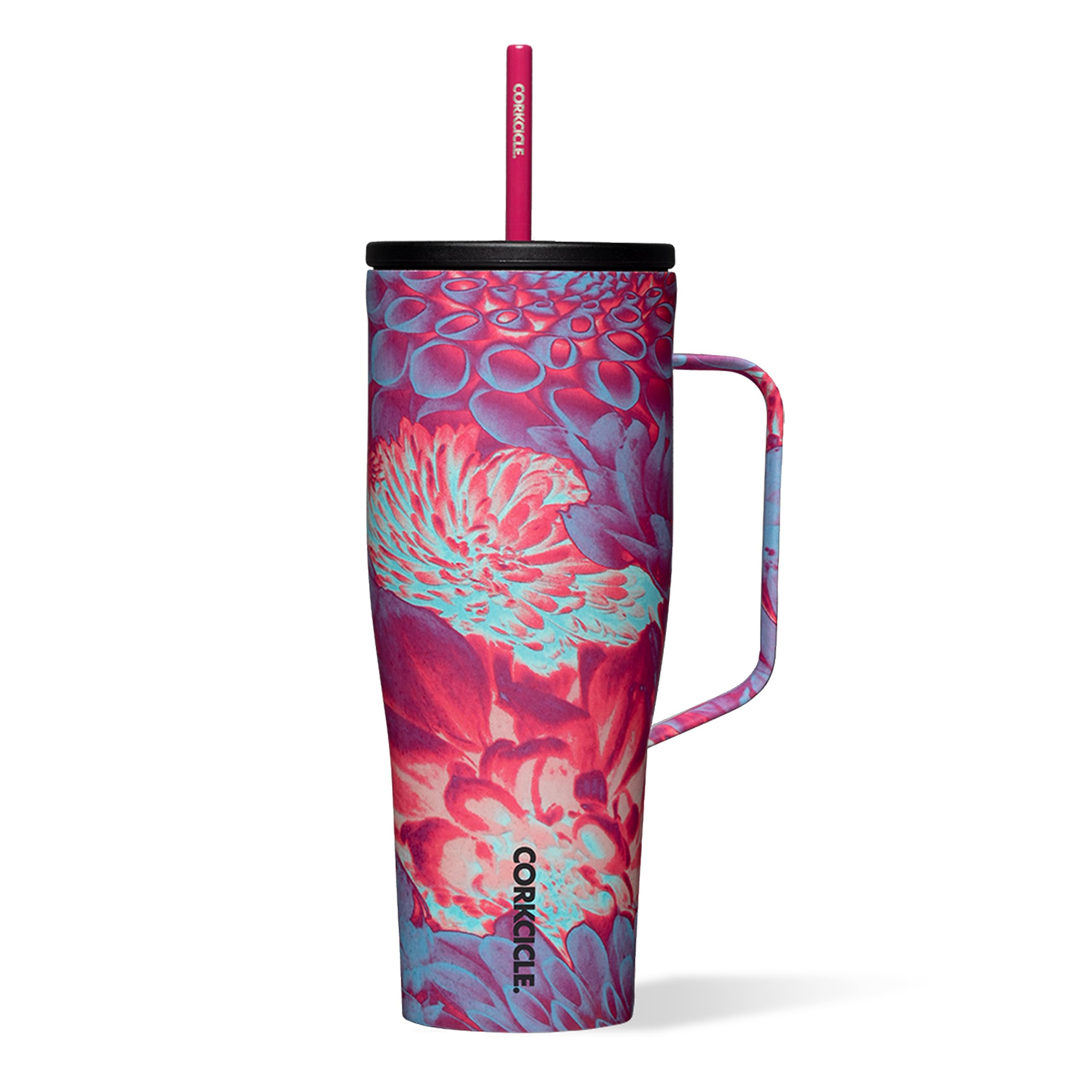 corkcicle-cold-cup-xl-with-handle-dopamine-floral-30-oz-triple-insulated-spill-p image 1