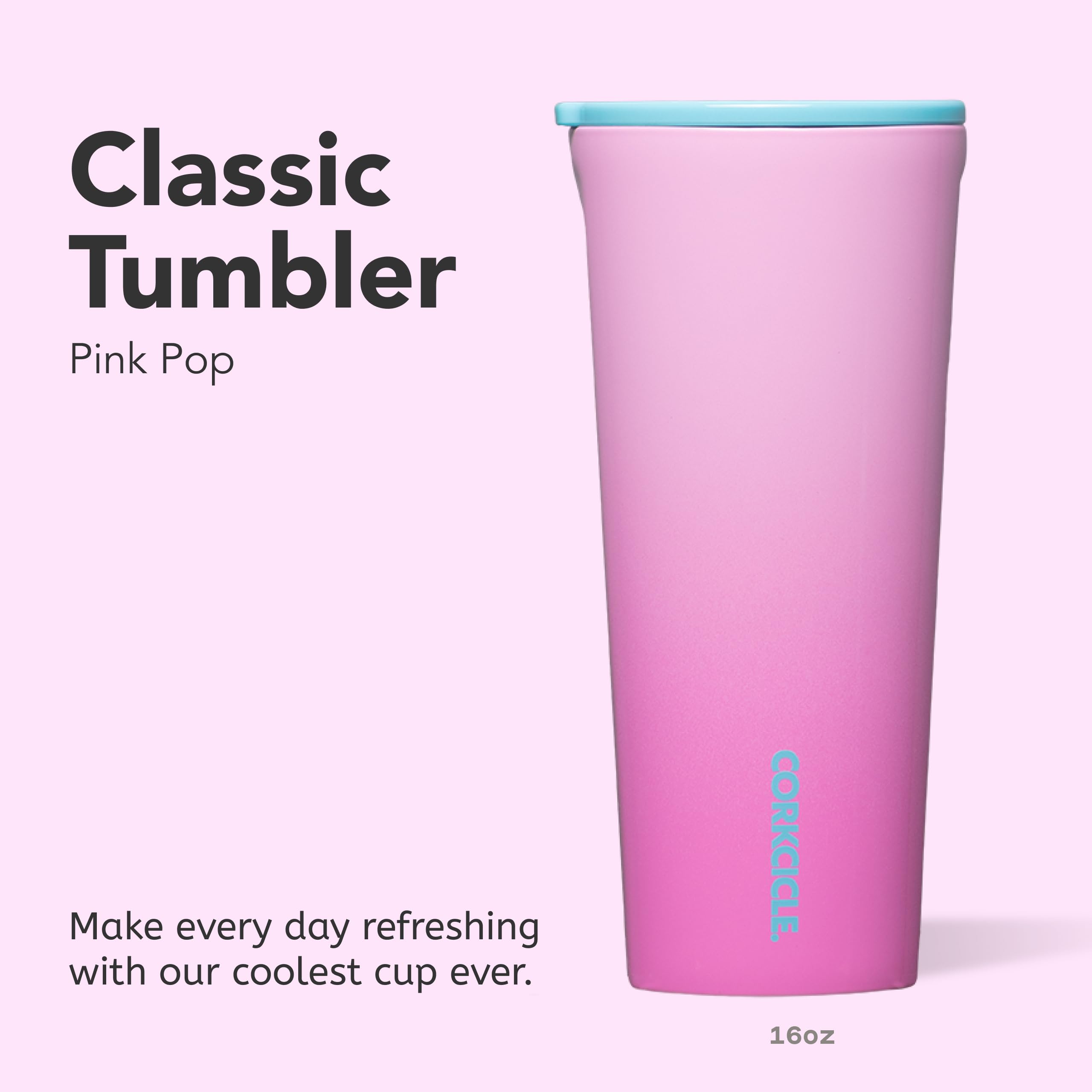corkcicle-classic-tumbler-24-oz-pink-pop-triple-insulated-stainless-steel-with-s image 2