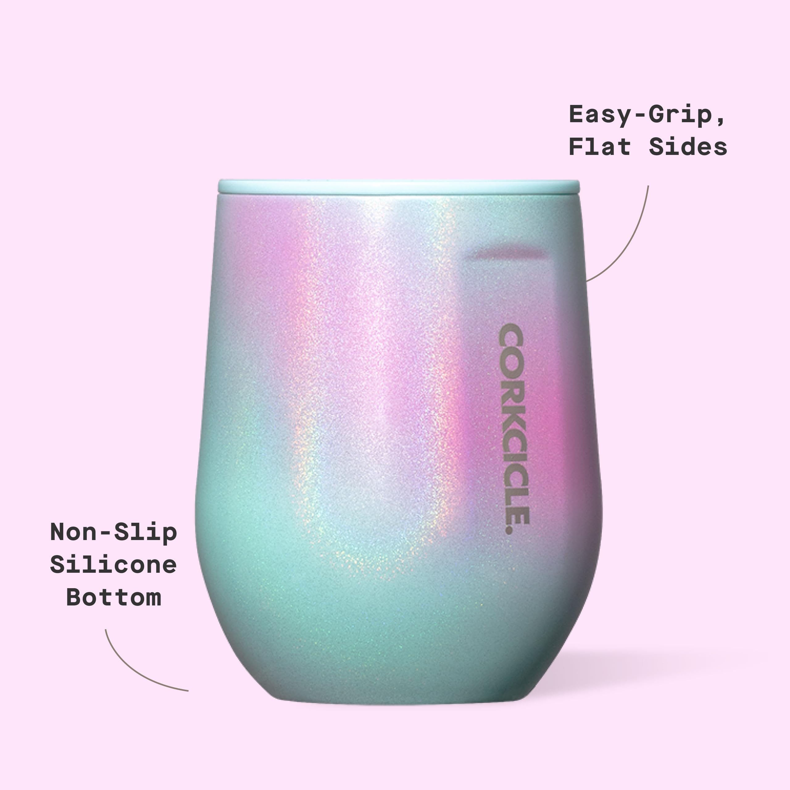 corkcicle-stemless-insulated-wine-glass-tumbler-12-oz-rainbow-unicorn-triple-ins image 4