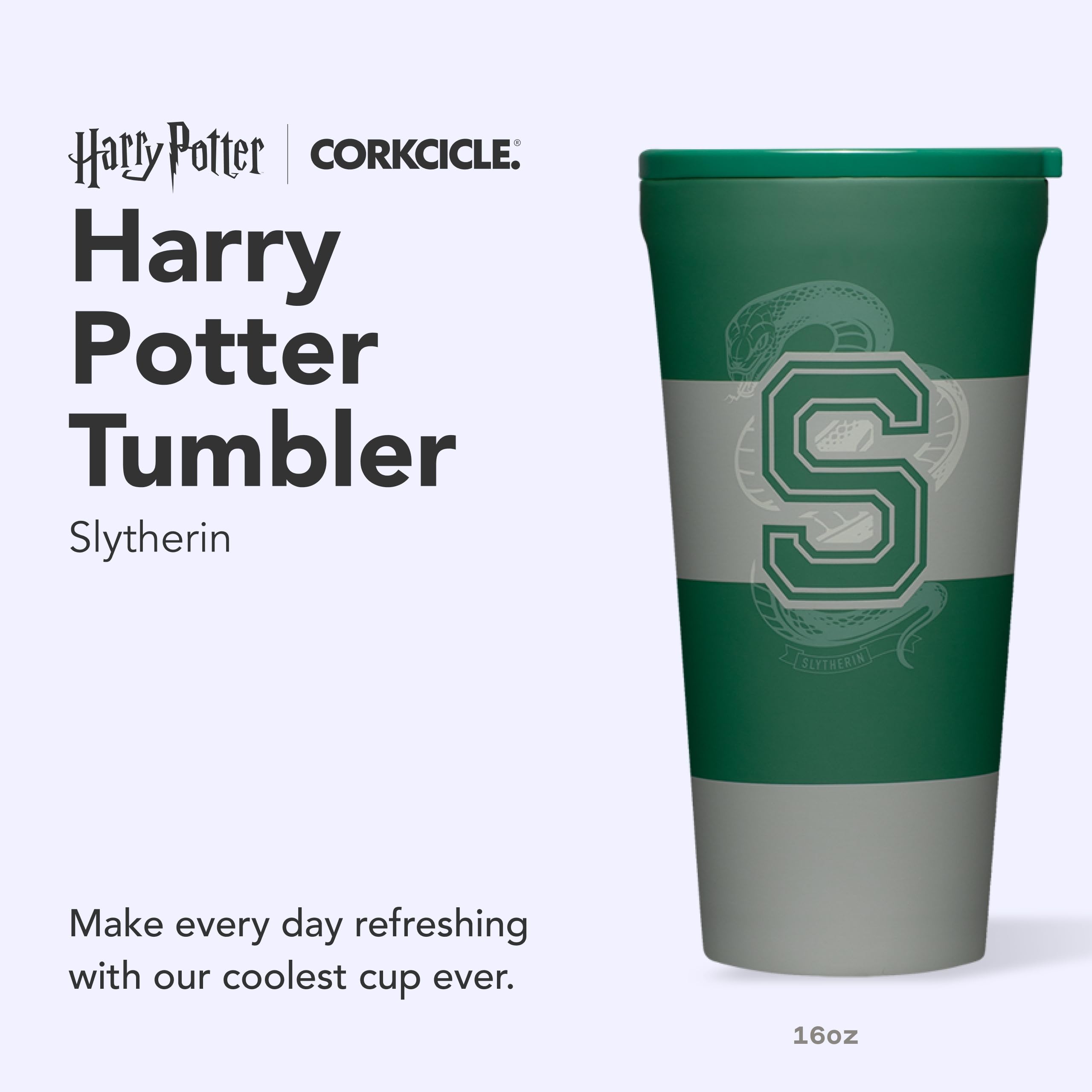 corkcicle-harry-potter-tumbler-16-oz-slytherin-triple-insulated-stainless-steel- image 2