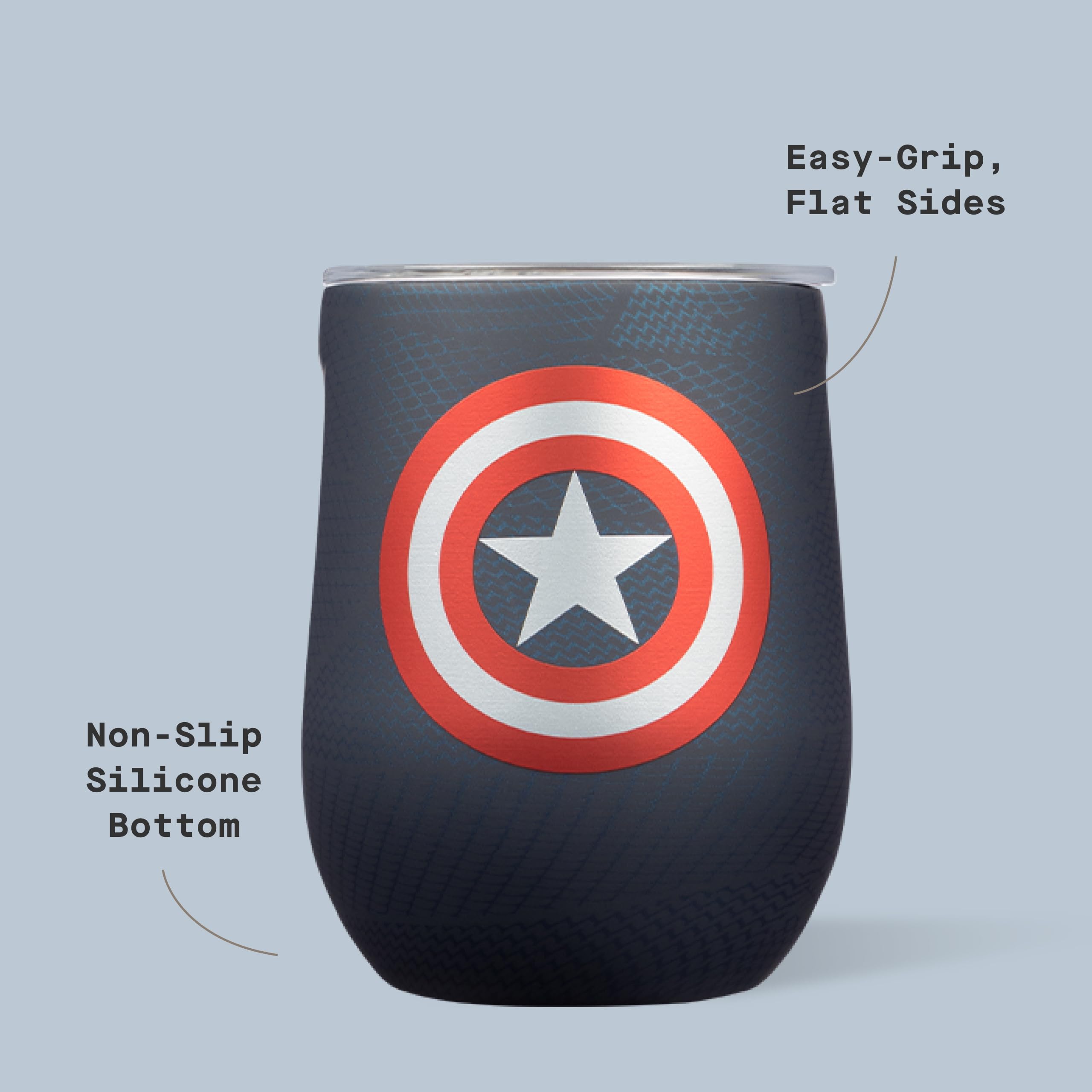 corkcicle-stemless-insulated-wine-glass-tumbler-12-oz-captain-america image 4