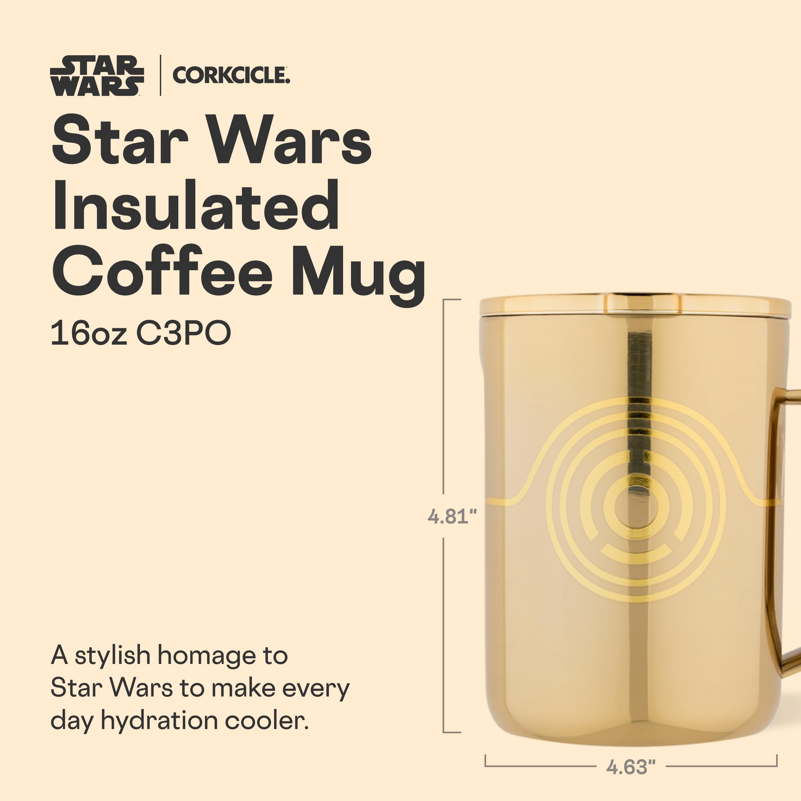 corkcicle-star-wars-c-3po-insulated-coffee-mug-16-oz-gold-travel-mug image 2