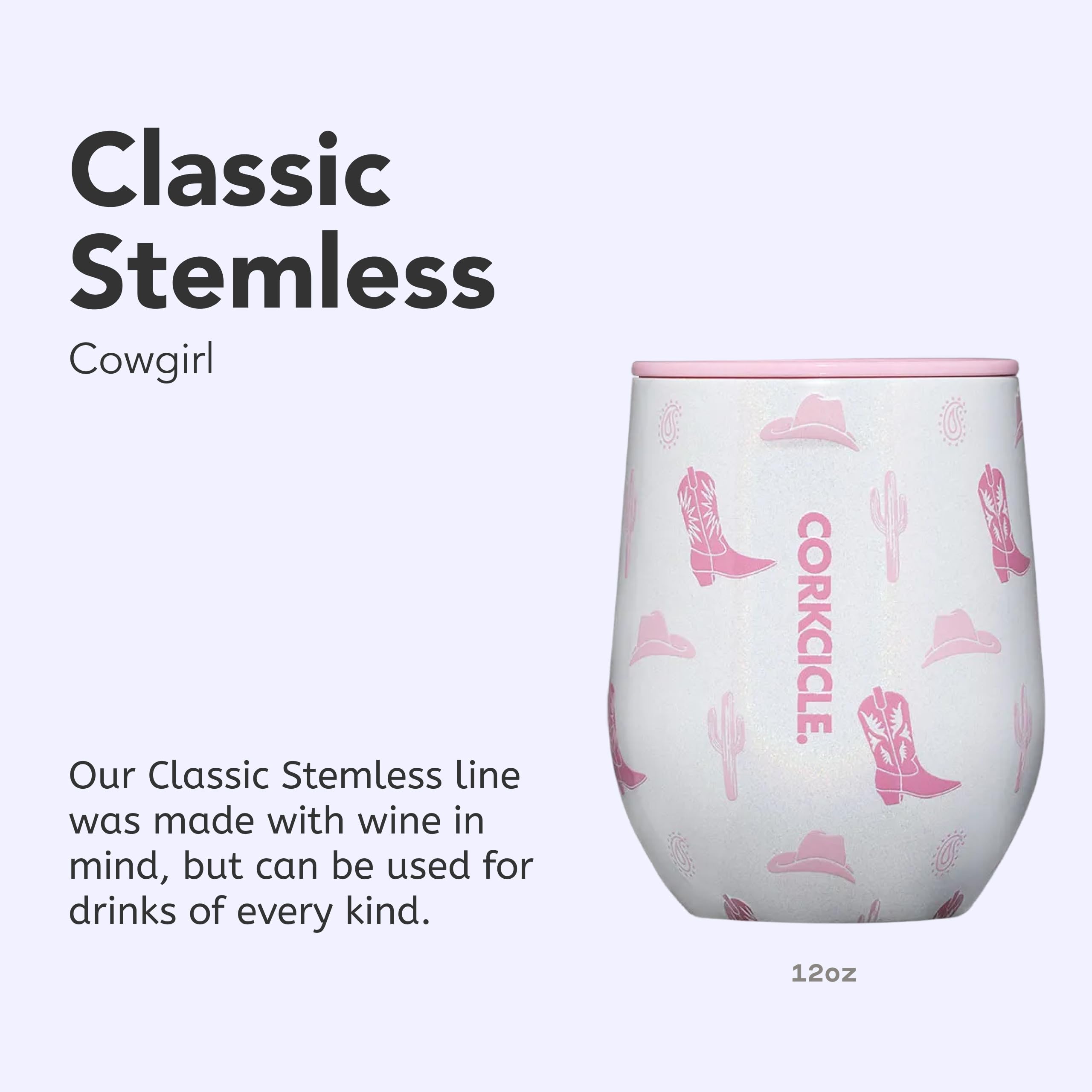 corkcicle-classic-stemless-wine-tumbler-12-oz-cowgirl-triple-insulated-stainless image 2