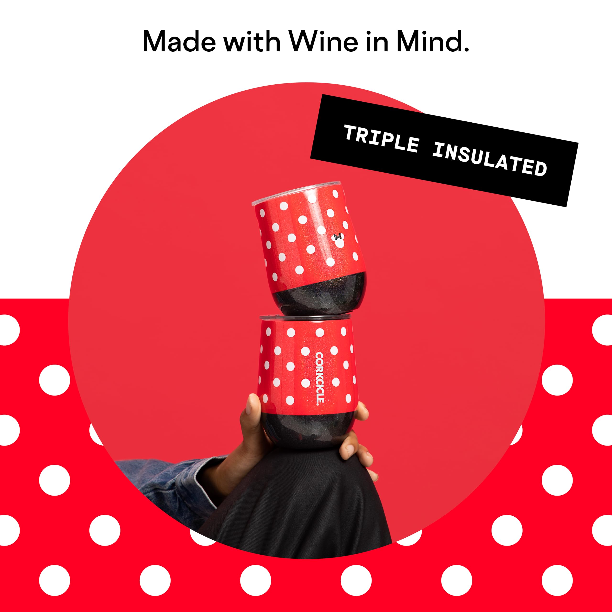 corkcicle-stemless-insulated-wine-glass-tumbler-12oz-minnie-mouse-polka-dot image 3