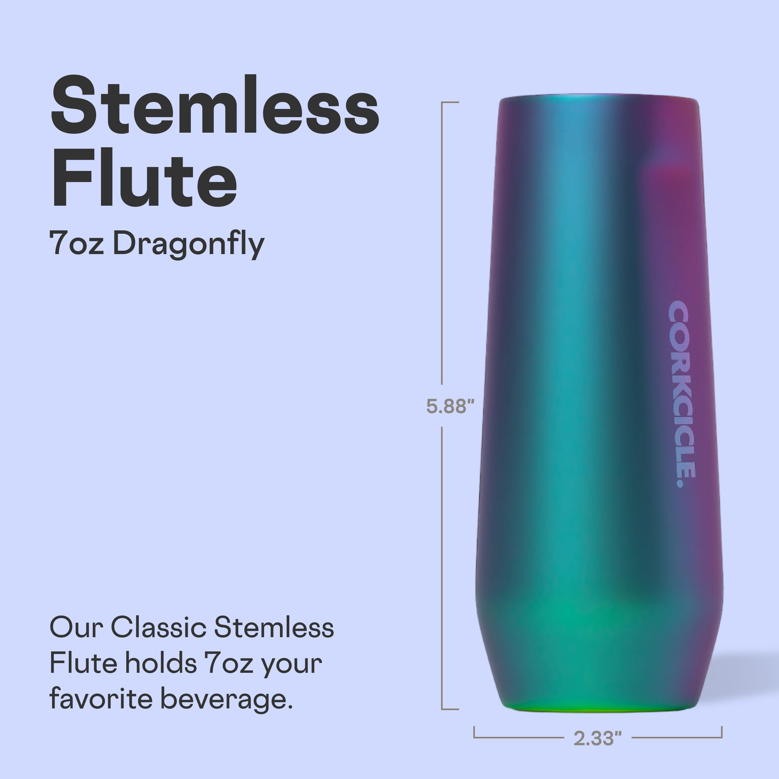 corkcicle-stemless-flute-7-oz-dragonfly image 2
