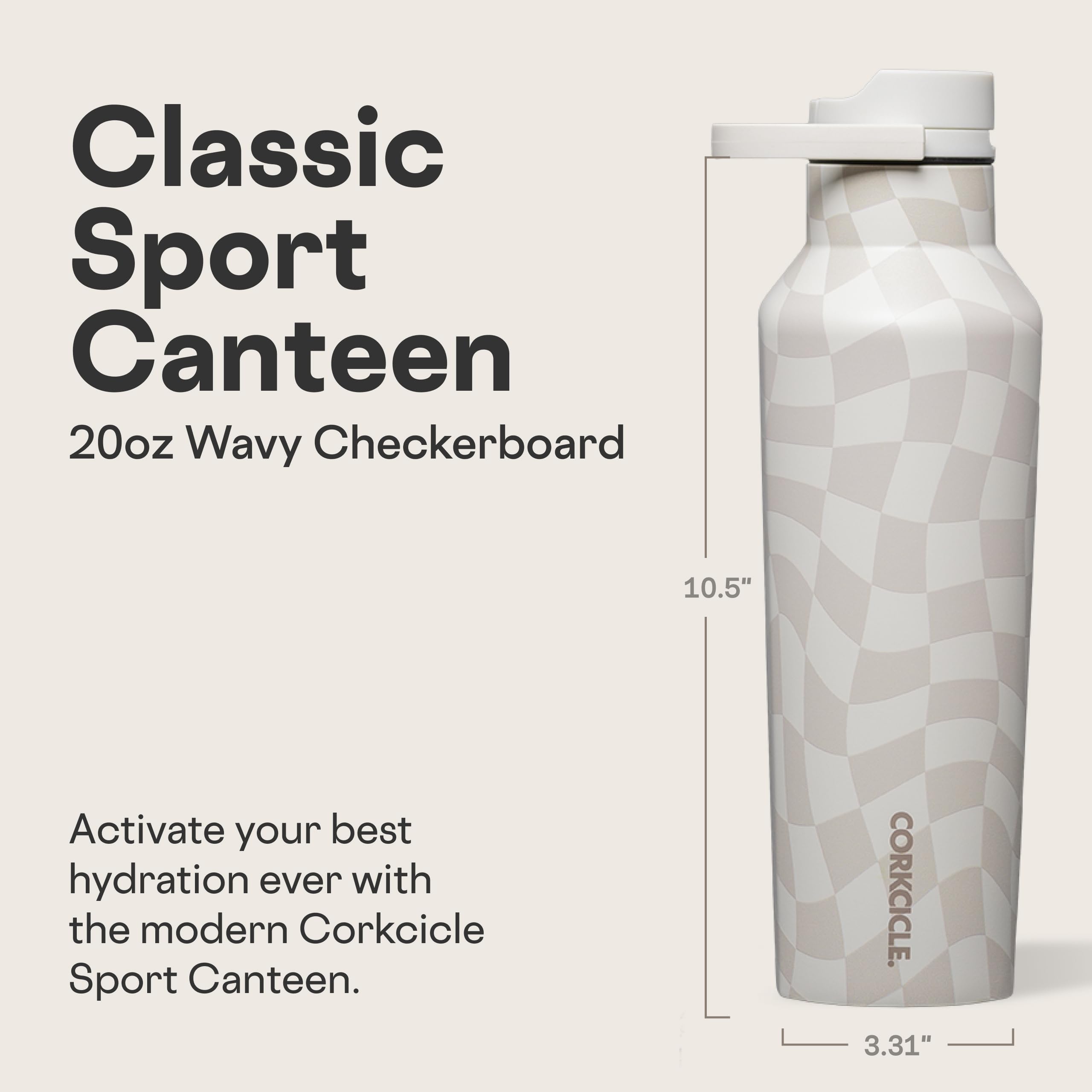 corkcicle-classic-sport-canteen-insulated-water-bottle-20-oz-wavy-checkerboard image 2
