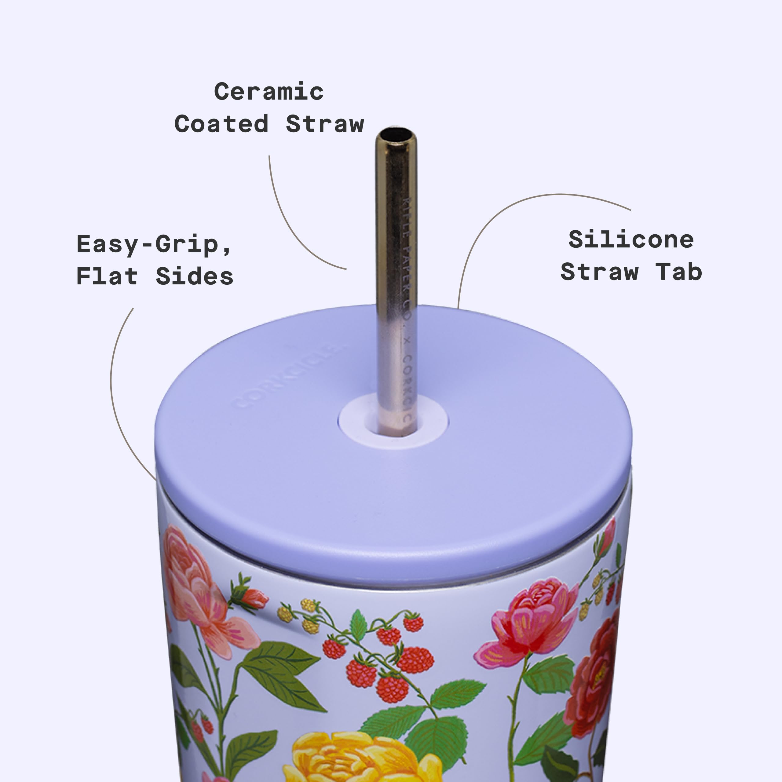 corkcicle-x-rifle-paper-co-cold-cup-24-oz-roses-purple-insulated-tumbler-with-li image 4