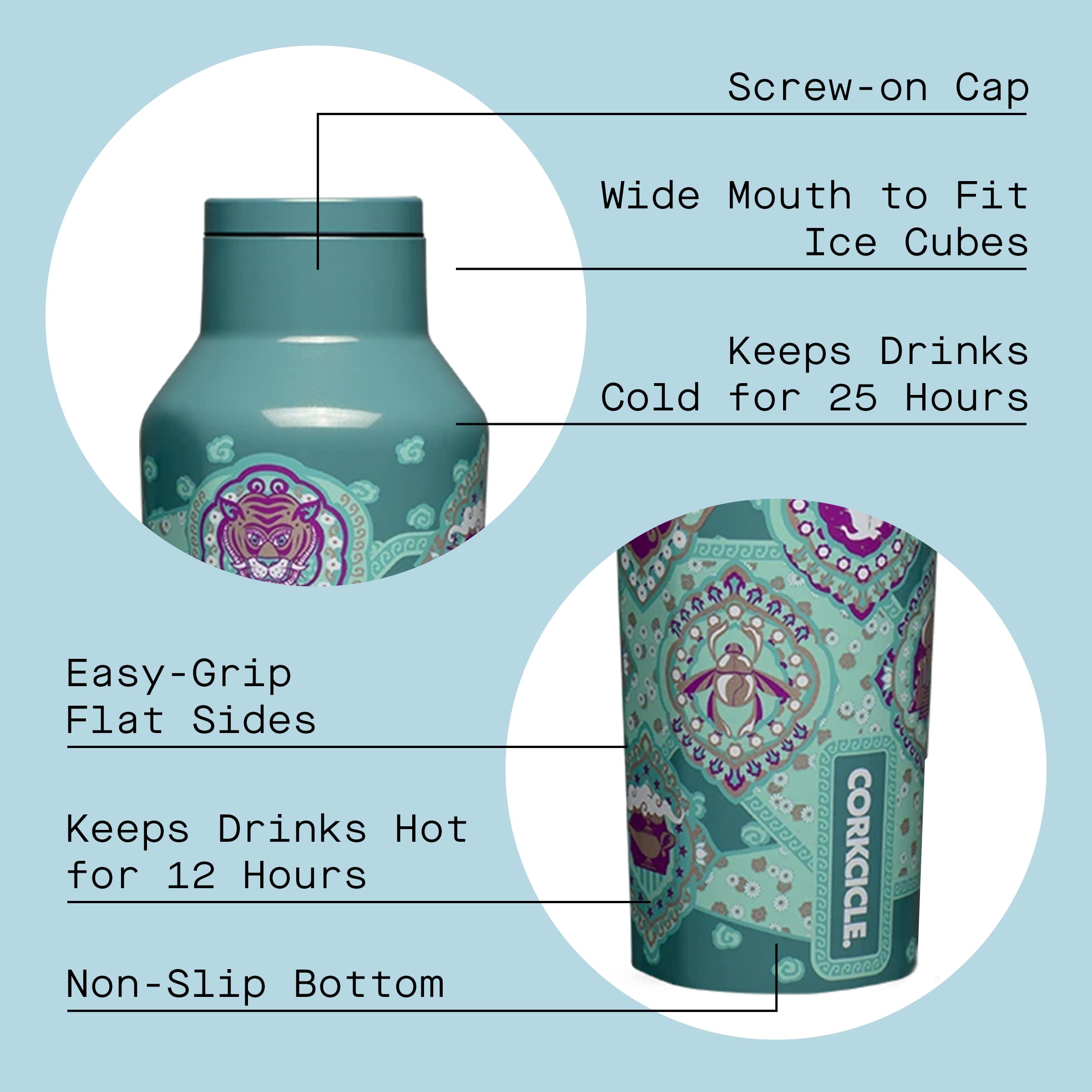 corkcicle-disney-princess-jasmine-insulated-canteen-travel-water-bottle-20oz-tri image 5