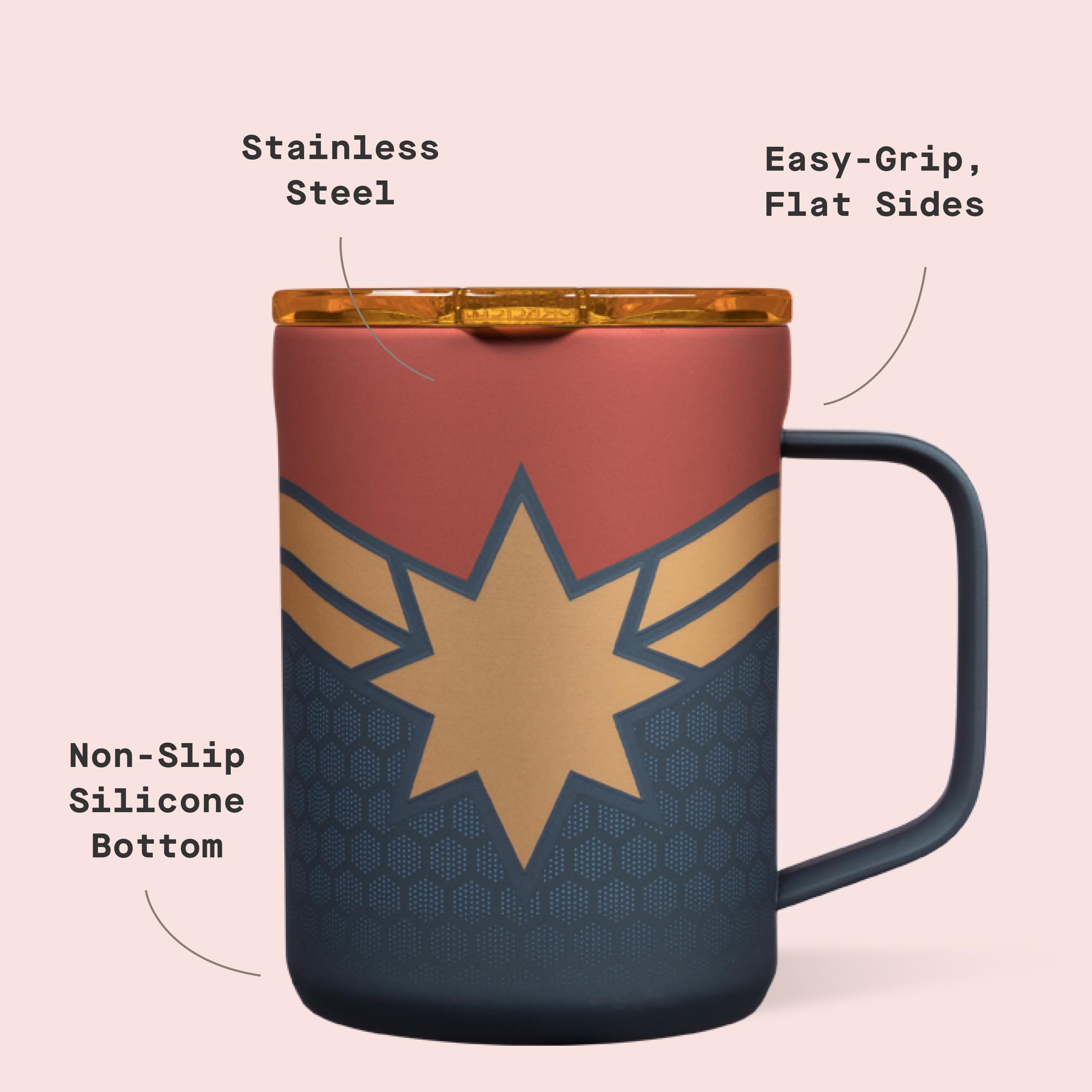 corkcicle-classic-coffee-mug-16-oz-captain-marvel-triple-insulated-stainless-ste image 4