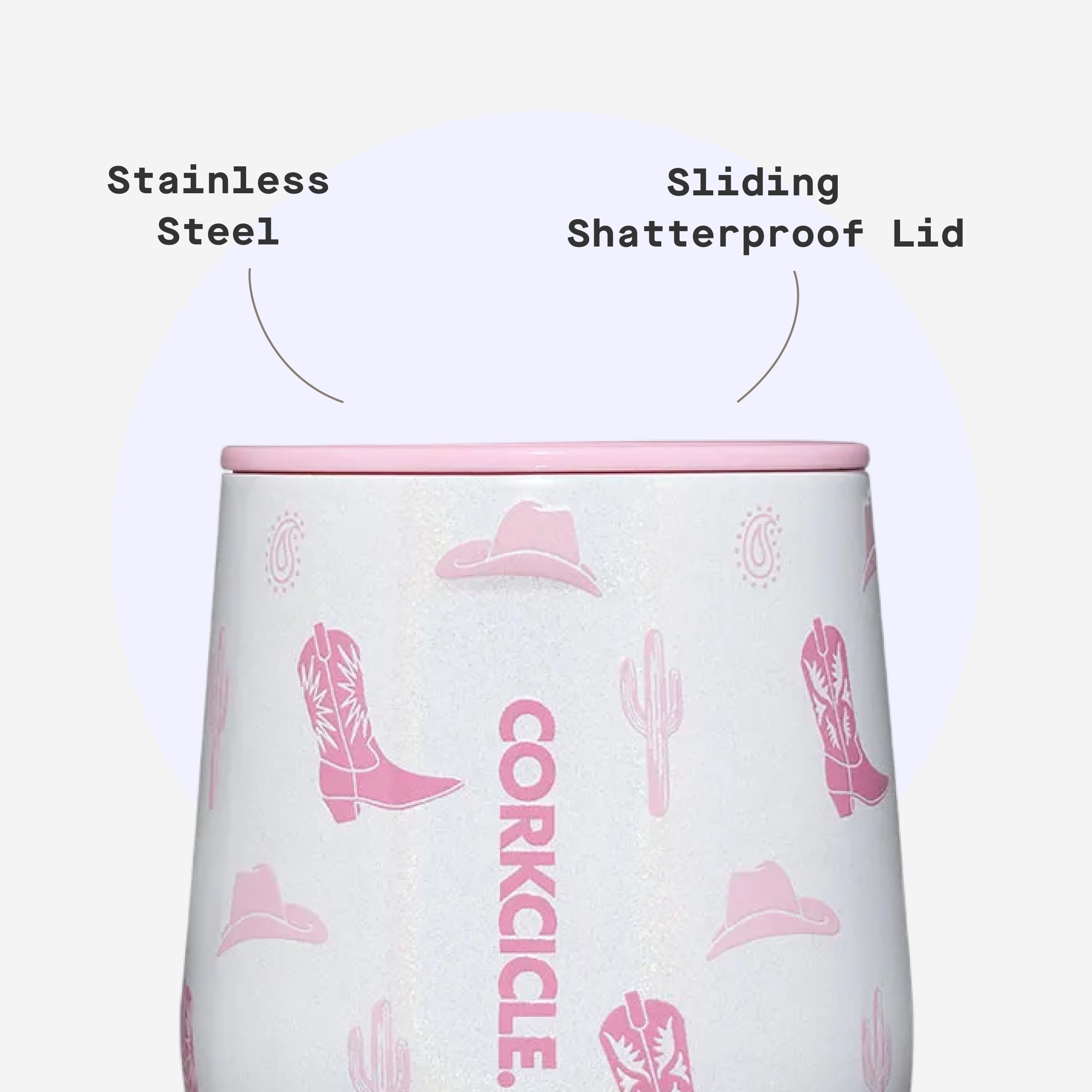 corkcicle-classic-stemless-wine-tumbler-12-oz-cowgirl-triple-insulated-stainless image 5