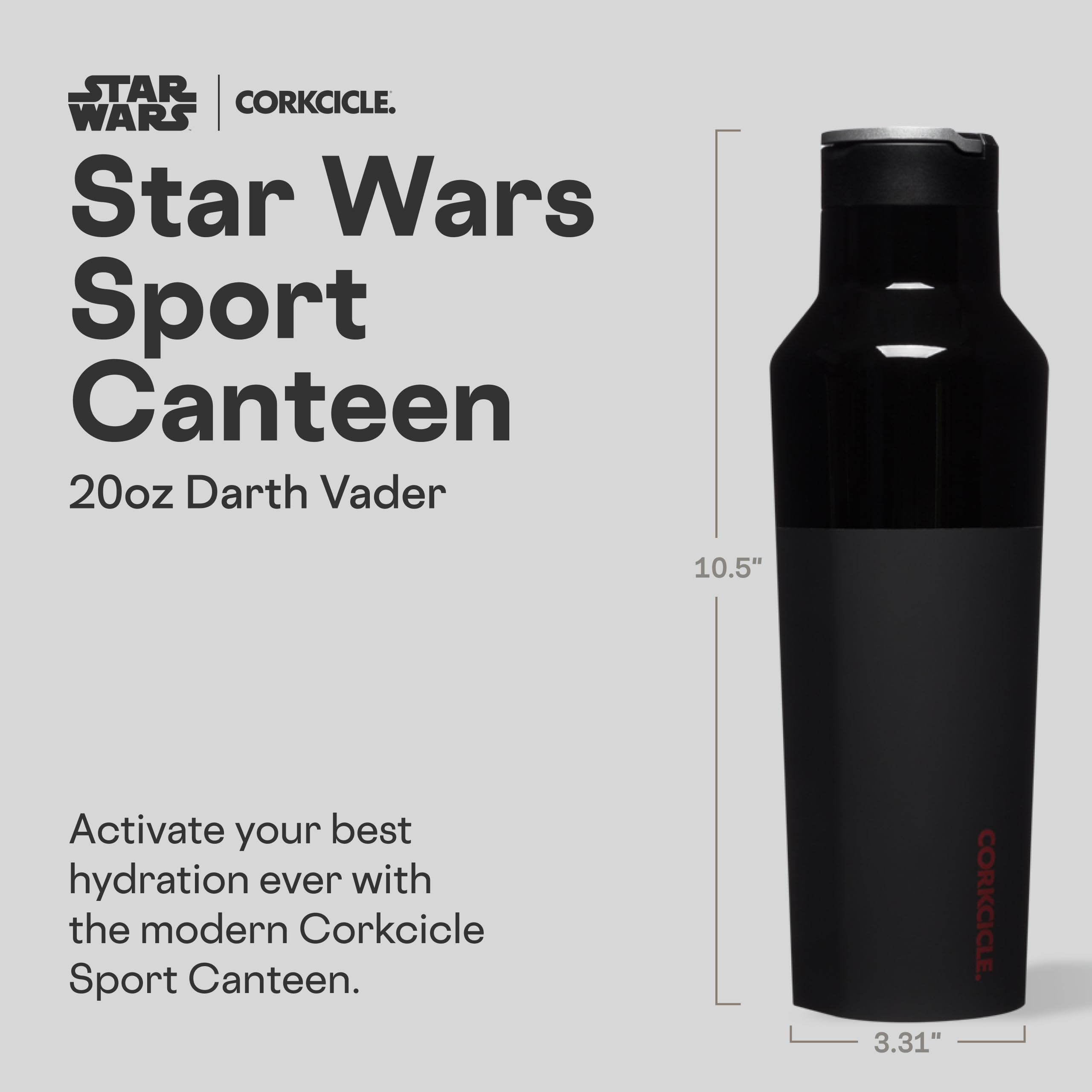 corkcicle-darth-vader-water-canteen-20-oz-triple-insulated-stainless-steel-bottl image 2