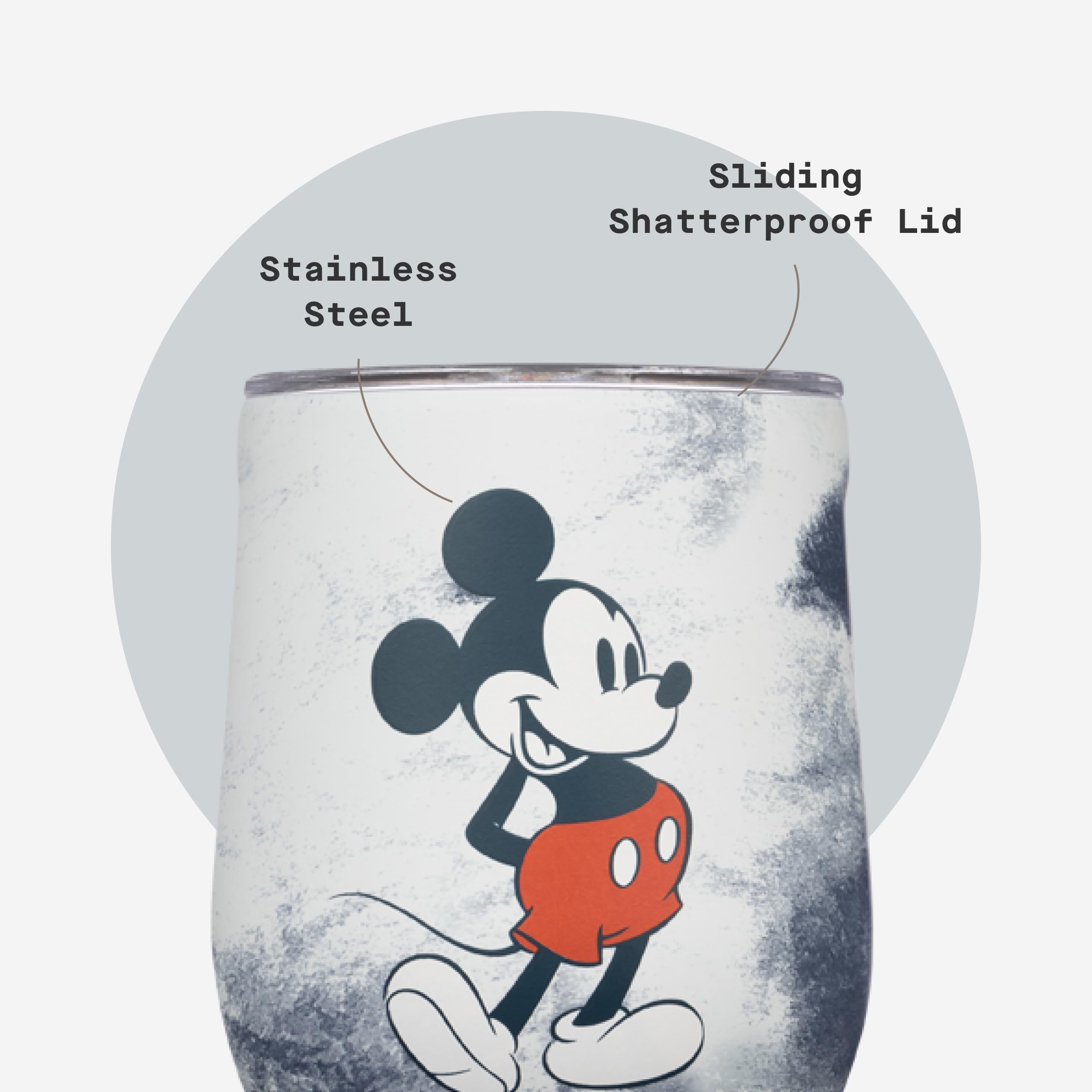 corkcicle-stemless-insulated-wine-glass-tumbler-12oz-disney-mickey-tie-dye image 5