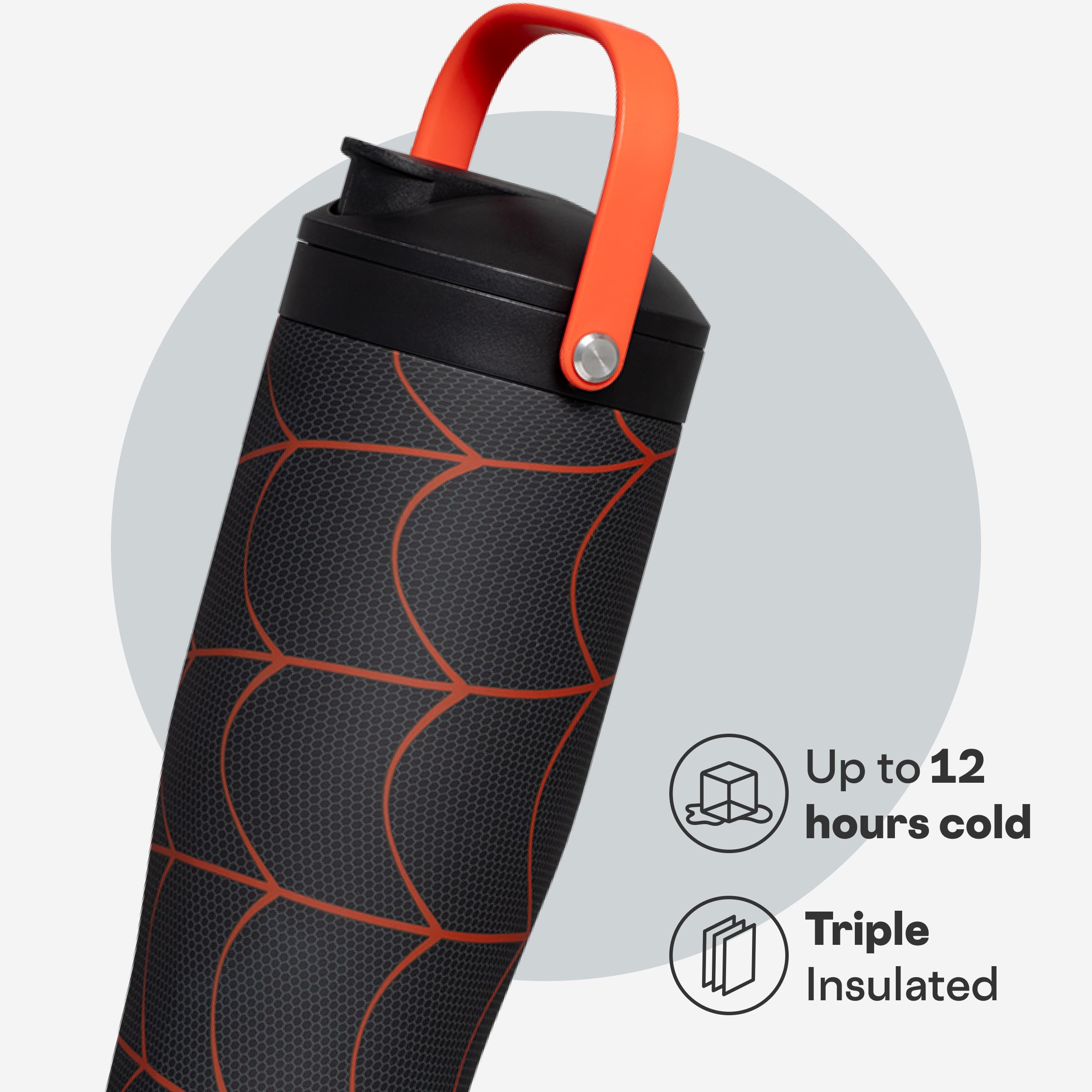 corkcicle-protein-shaker-30-oz-miles-morales-built-in-agitator-fruit-strainer-li image 3