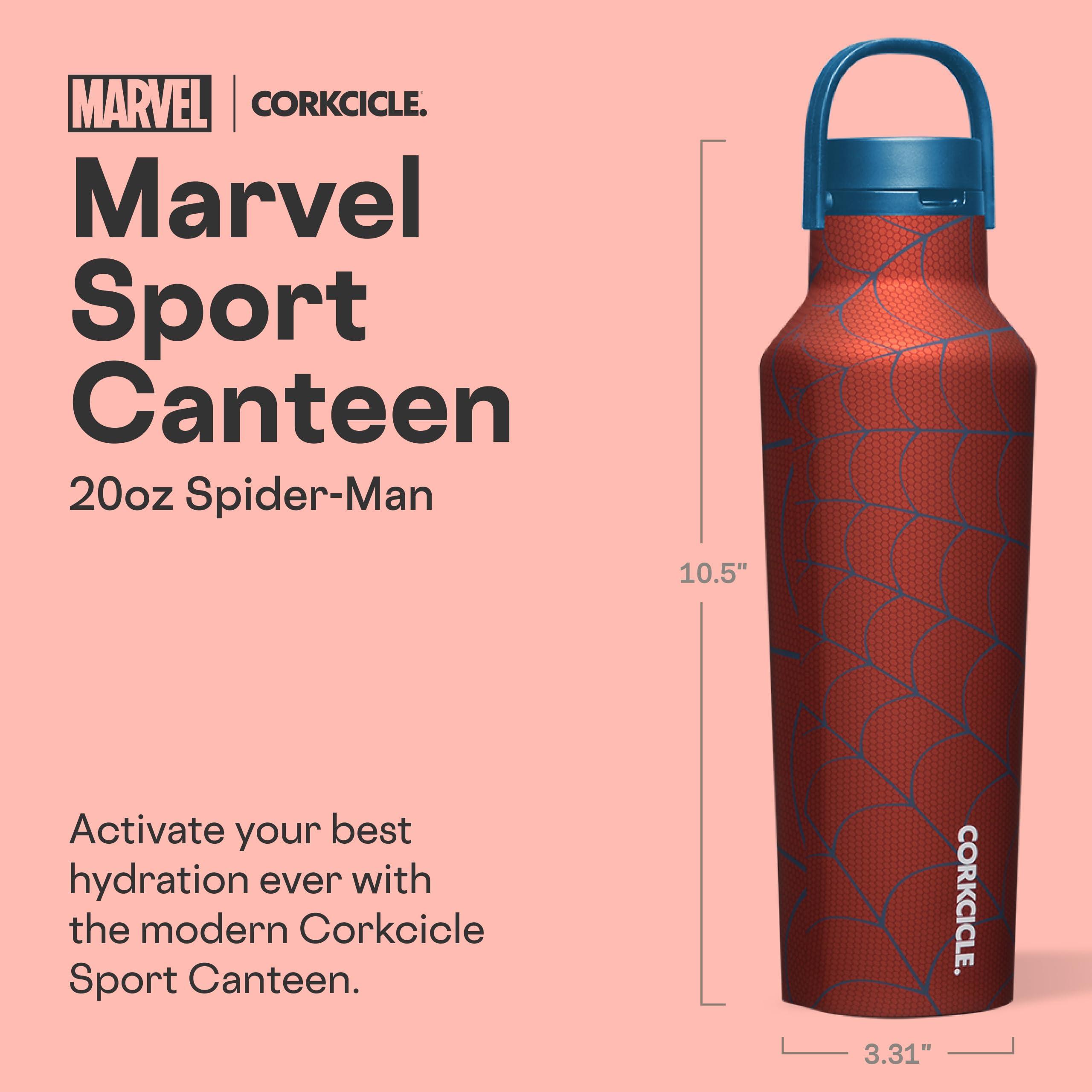 corkcicle-sport-canteen-20-oz-spider-man-edition-triple-insulated-stainless-stee image 2